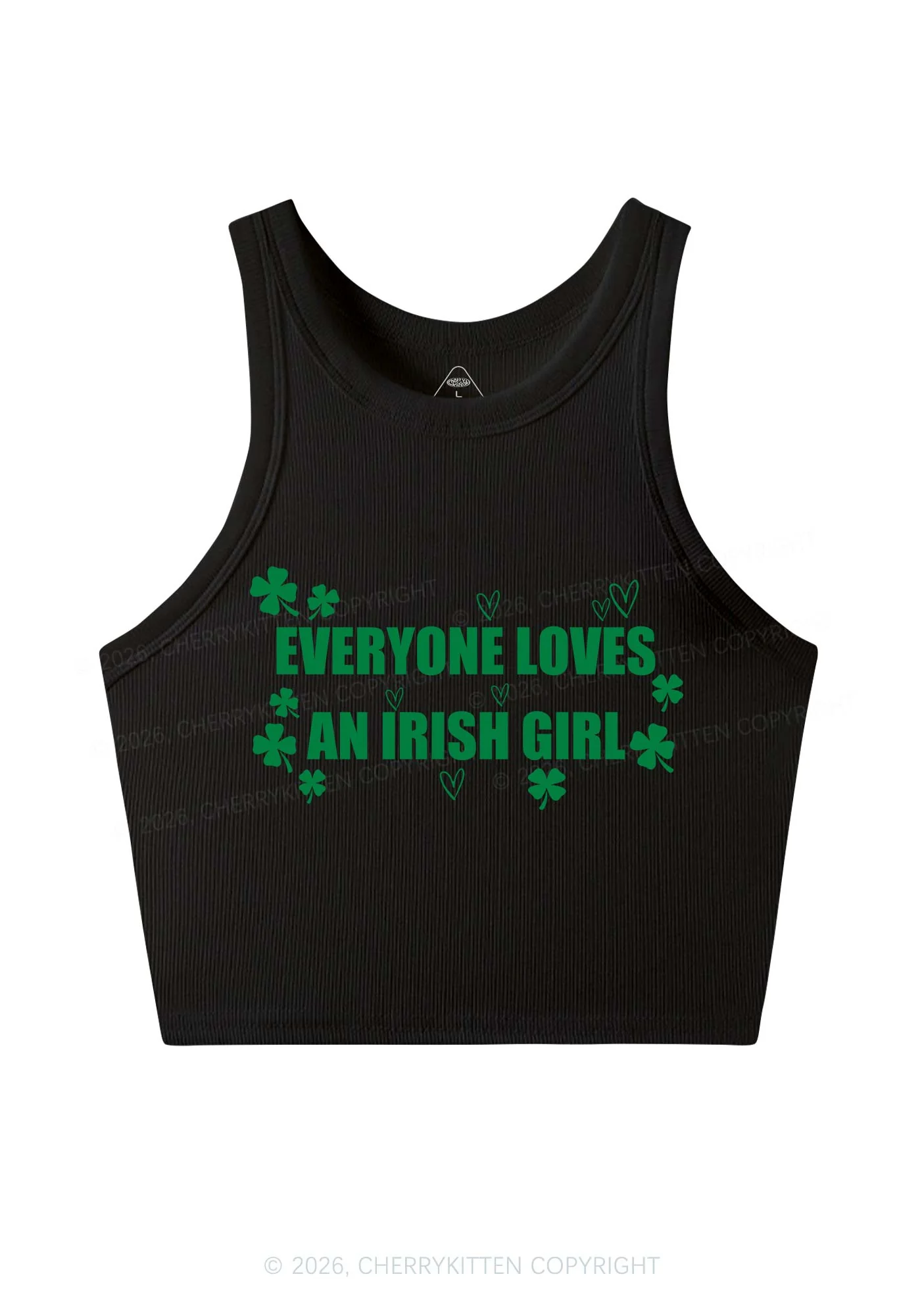 Everyone Loves Irish Girl St Patricks Y2K Crop Tank Top Cherrykitten - Image 4