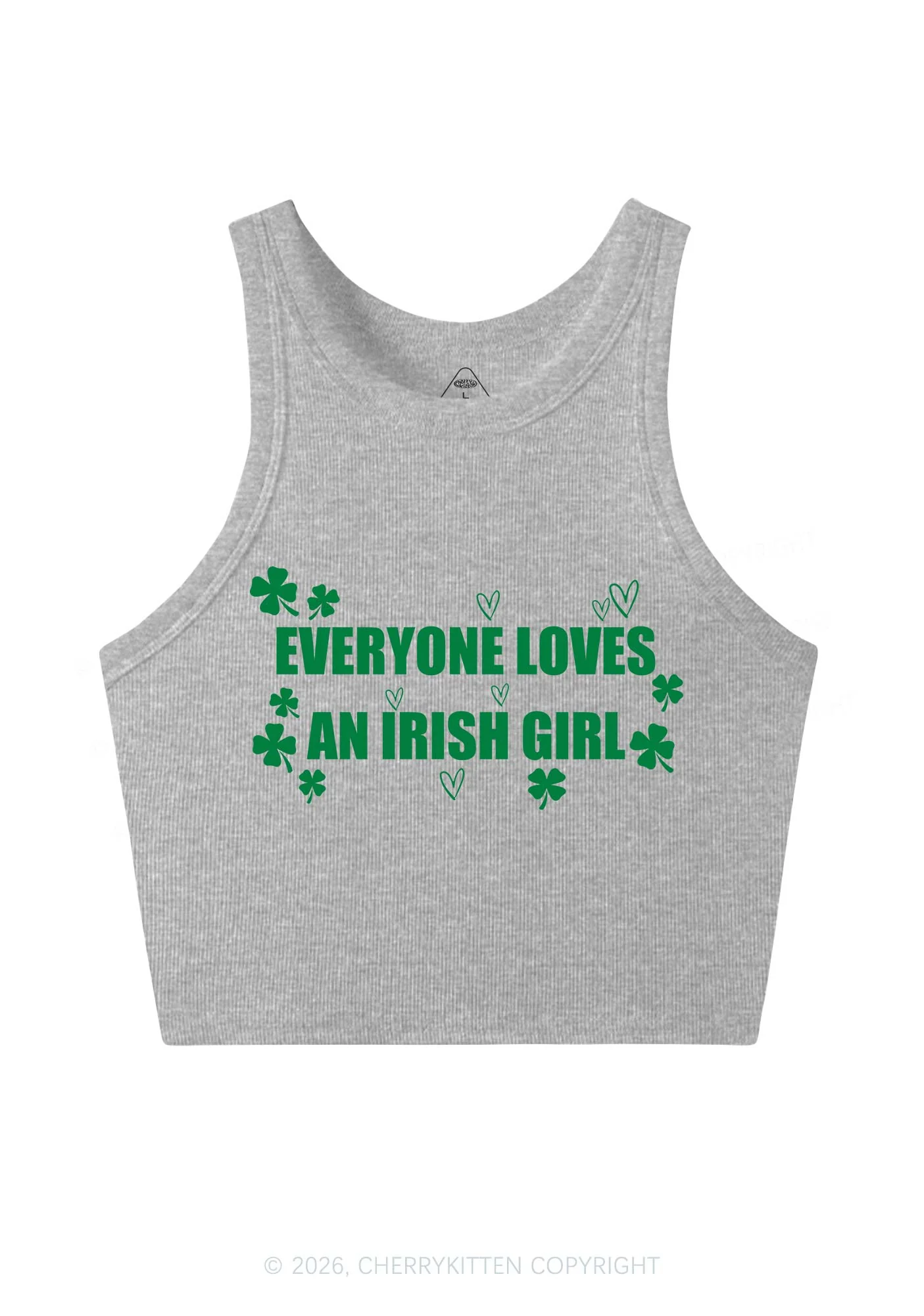 Everyone Loves Irish Girl St Patricks Y2K Crop Tank Top Cherrykitten - Image 5