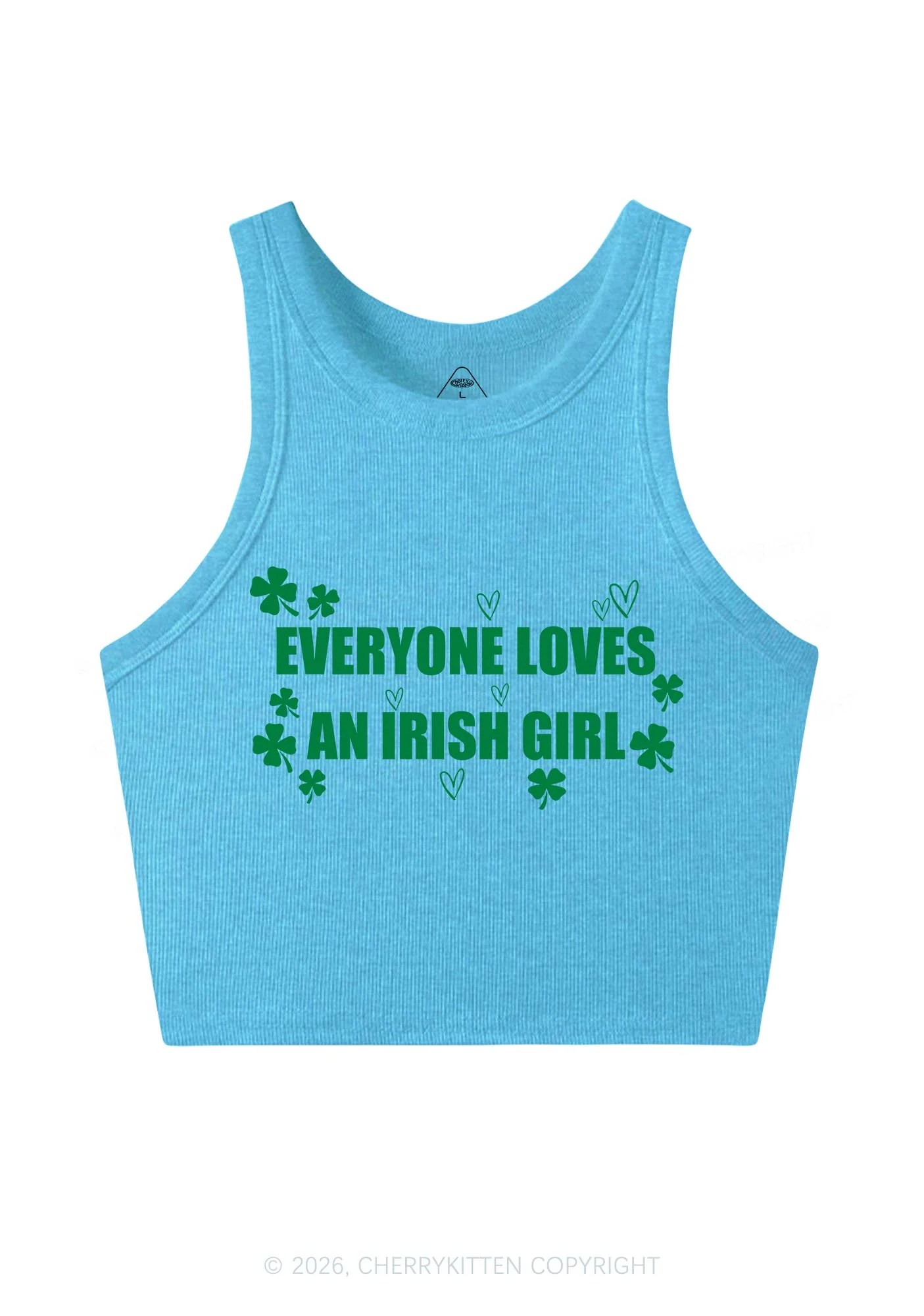 Everyone Loves Irish Girl St Patricks Y2K Crop Tank Top Cherrykitten - Image 6