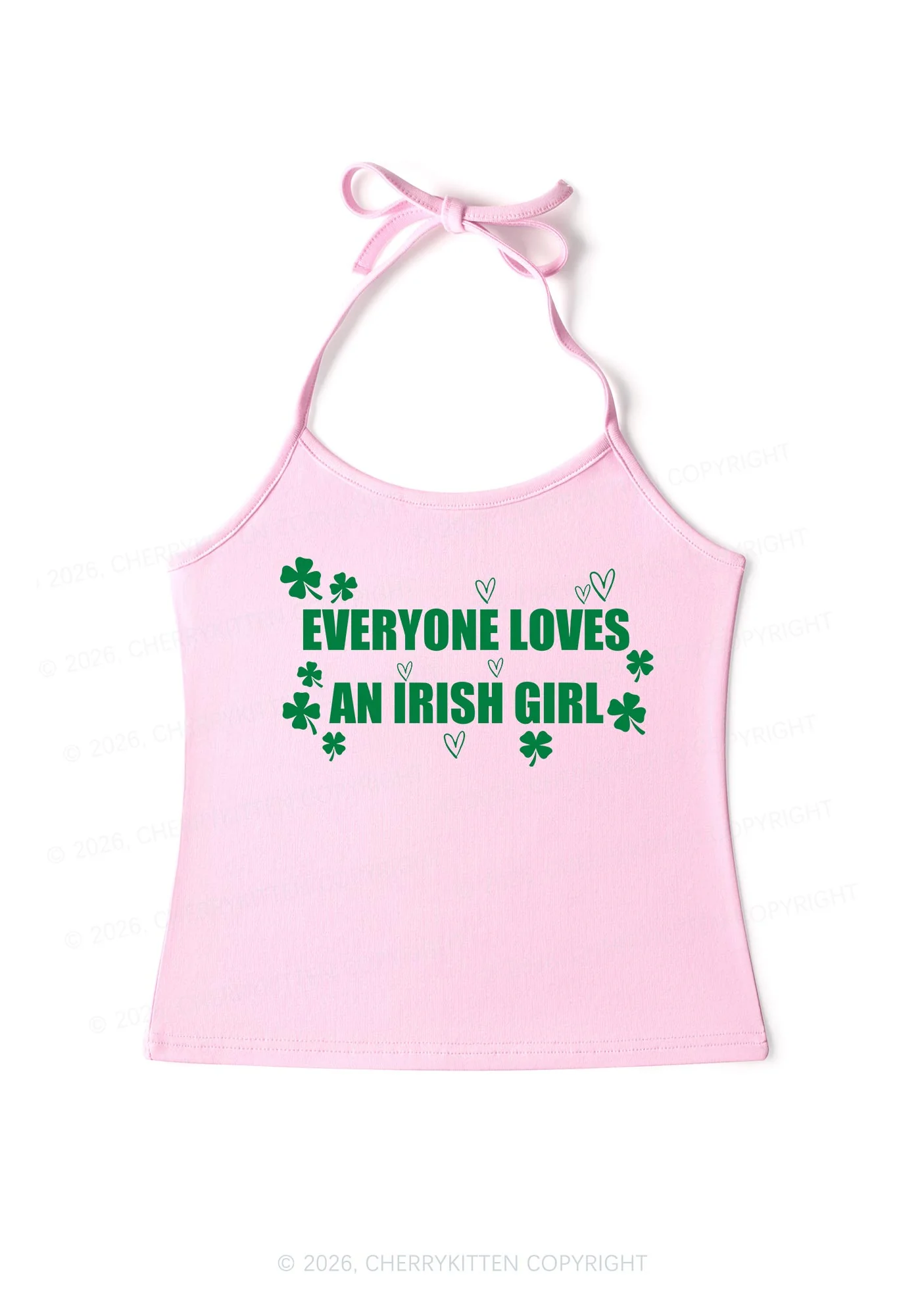 Everyone Loves Irish Girl St Patricks Y2K Halter Neck Cami Cherrykitten - Image 4