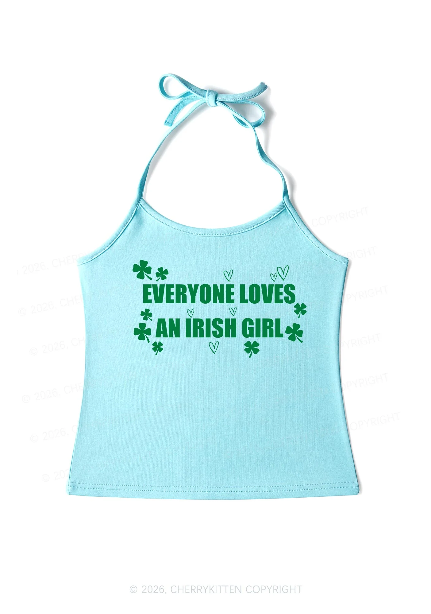 Everyone Loves Irish Girl St Patricks Y2K Halter Neck Cami Cherrykitten - Image 7