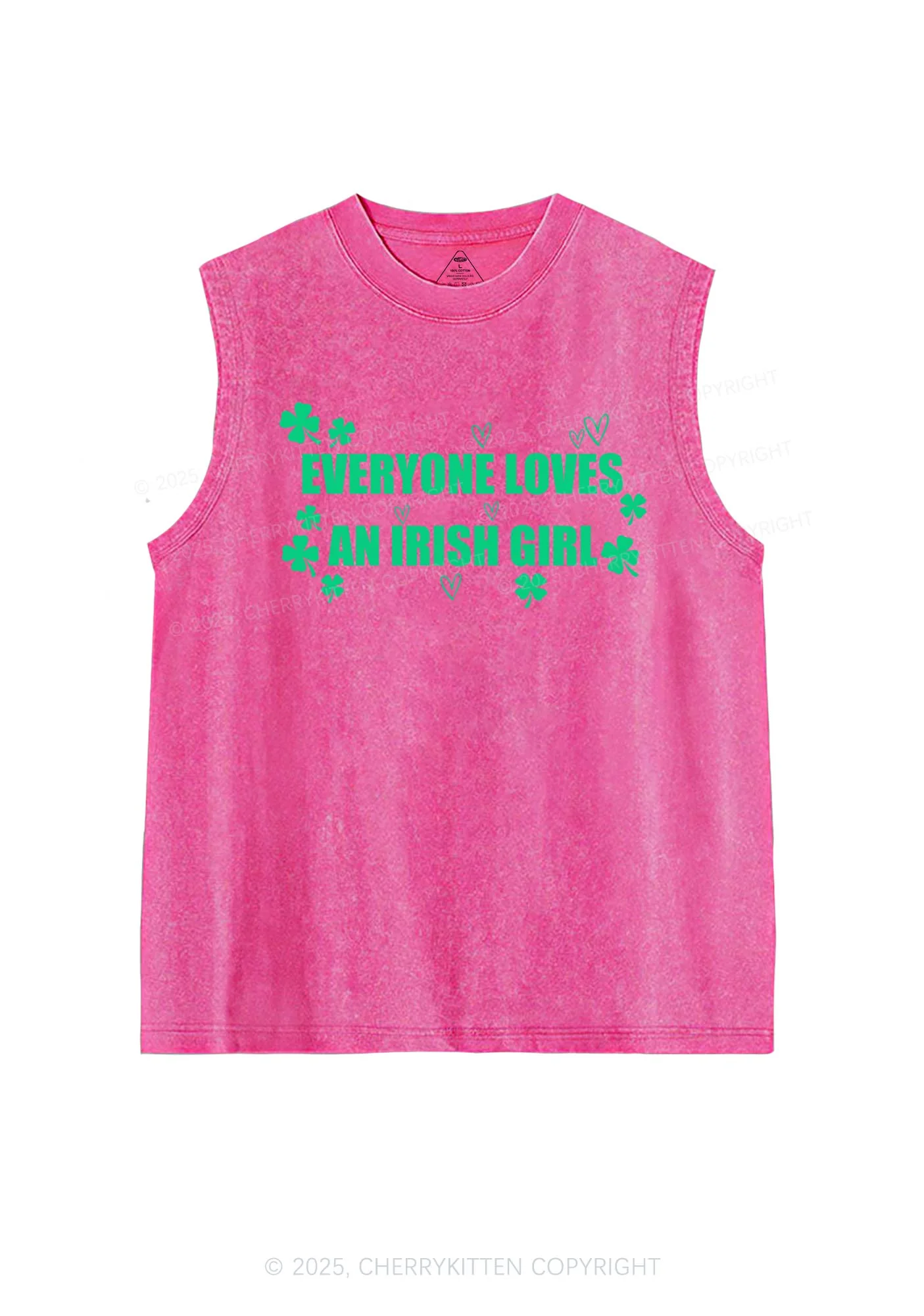 Everyone Loves Irish Girl St Patricks Y2K Washed Tank Cherrykitten - Image 4