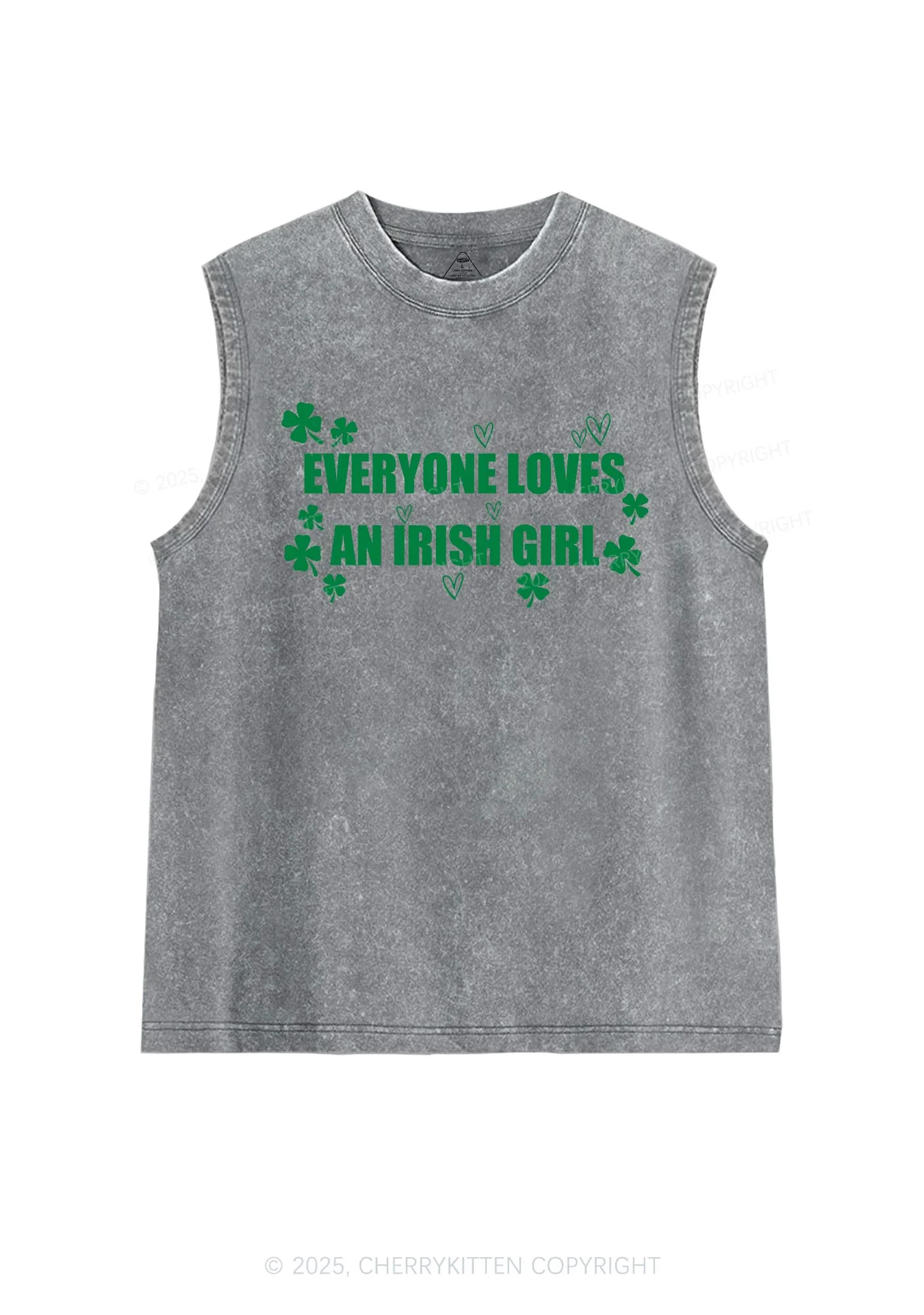 Everyone Loves Irish Girl St Patricks Y2K Washed Tank Cherrykitten - Image 6