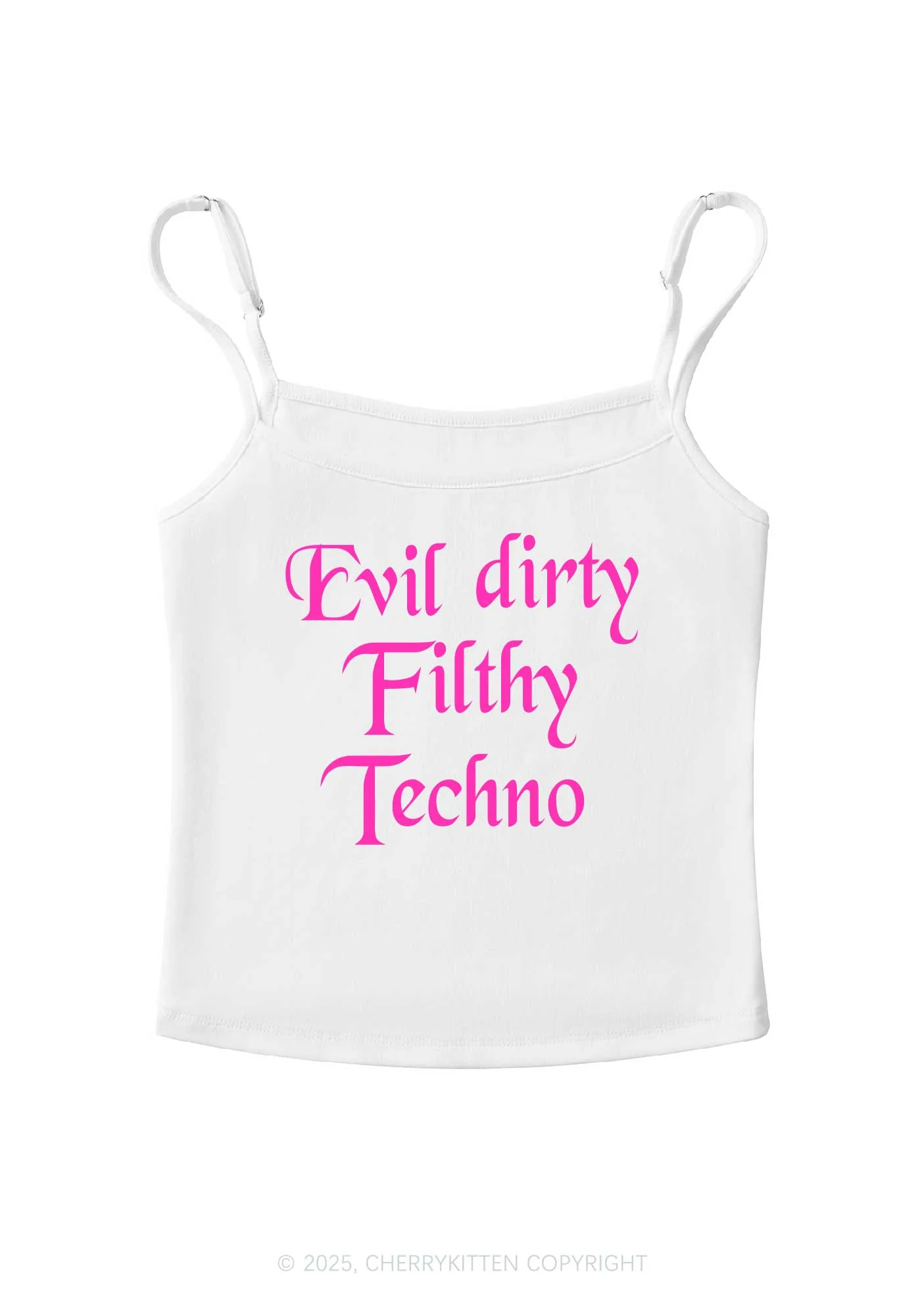 Evil Dirty Filthy Techno Y2K Spaghetti Strap Cami Cherrykitten - Image 4