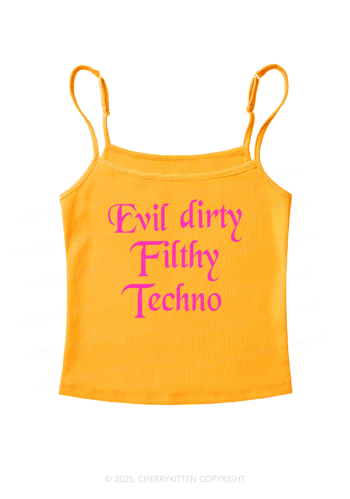 Evil Dirty Filthy Techno Y2K Spaghetti Strap Cami Cherrykitten - Image 5