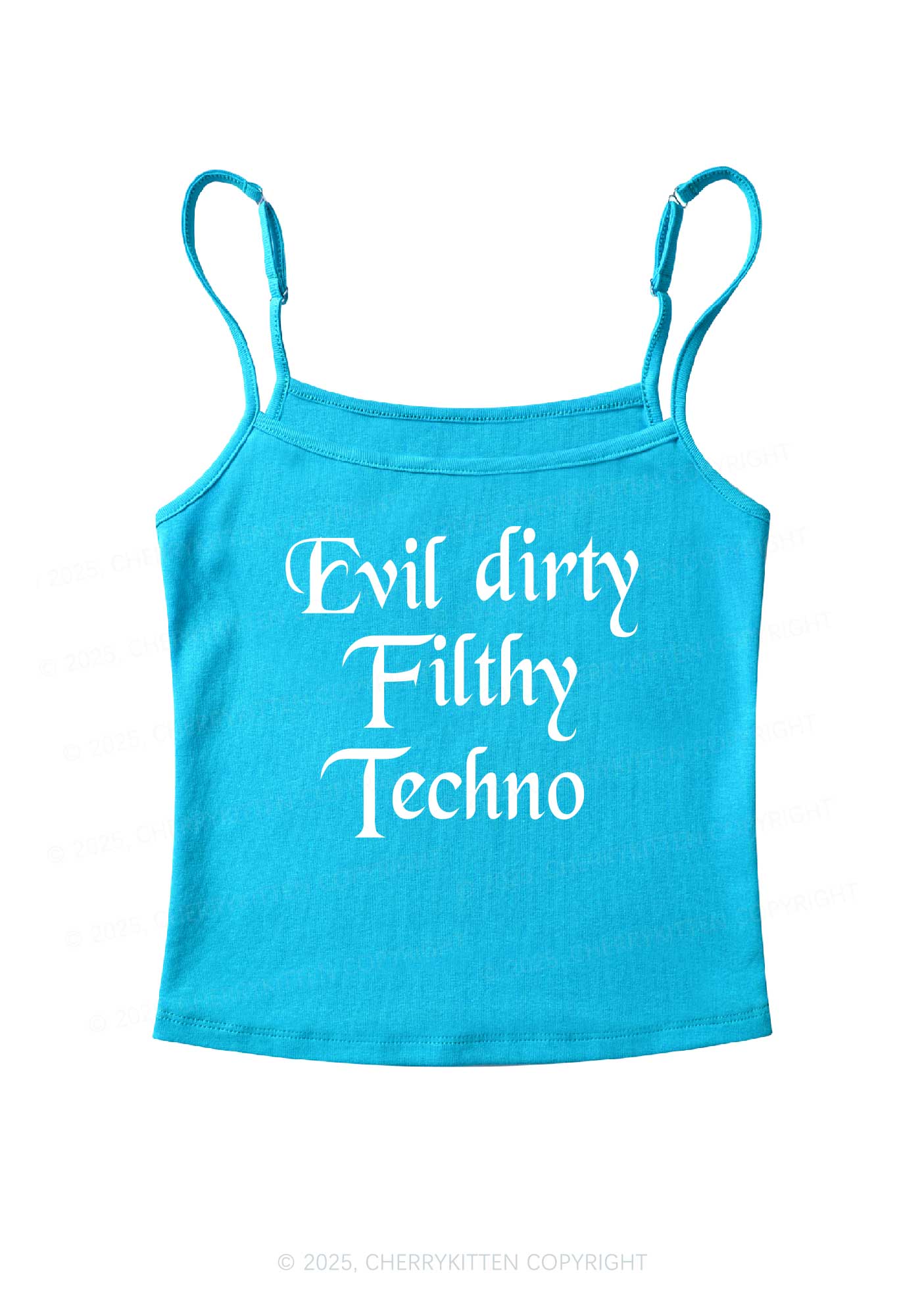 Evil Dirty Filthy Techno Y2K Spaghetti Strap Cami Cherrykitten - Image 6