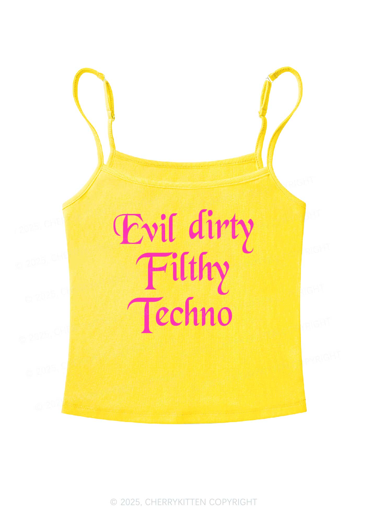 Evil Dirty Filthy Techno Y2K Spaghetti Strap Cami Cherrykitten - Image 7
