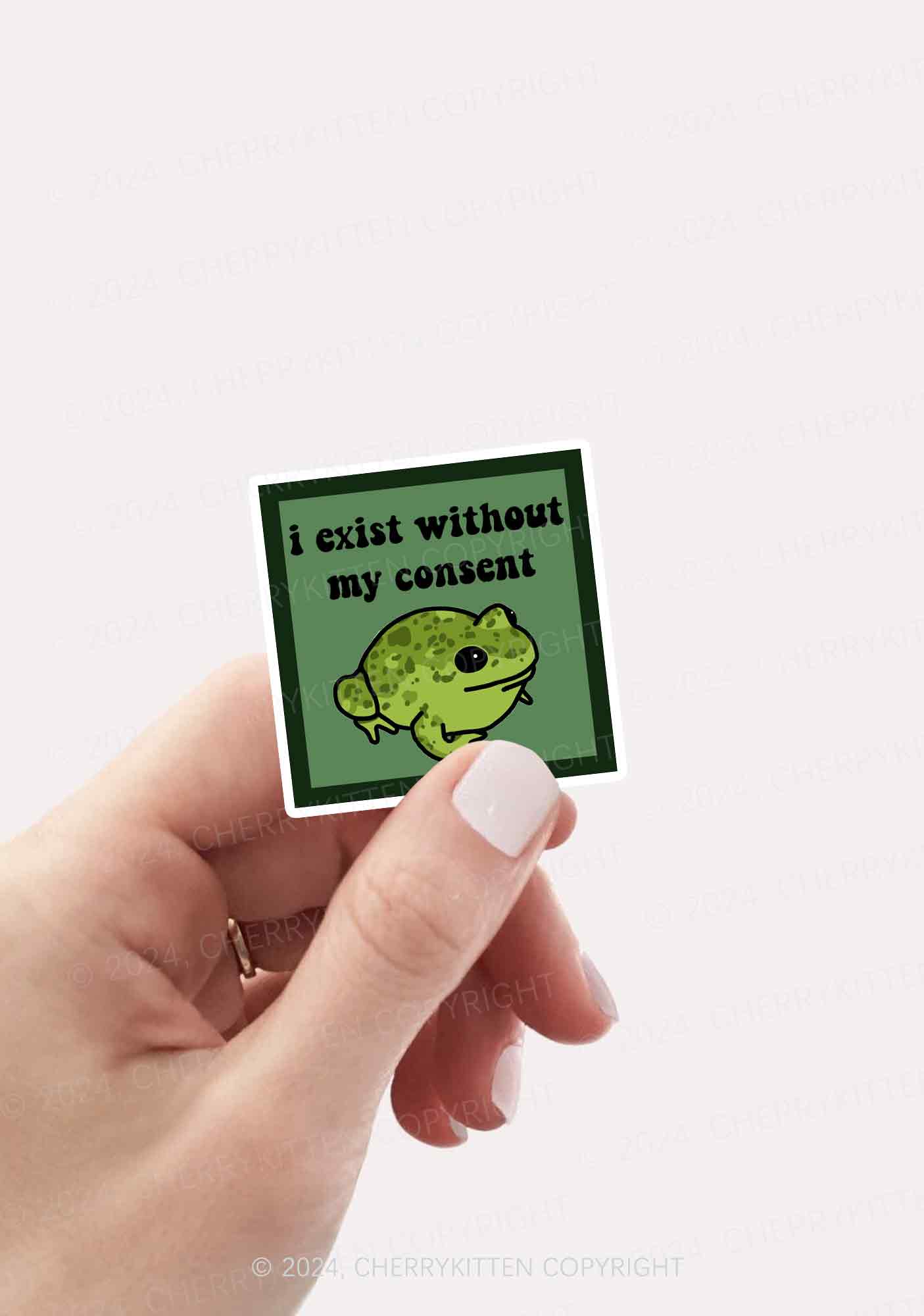 Exist Without My Consent 1Pc Y2K Sticker Cherrykitten - Image 2