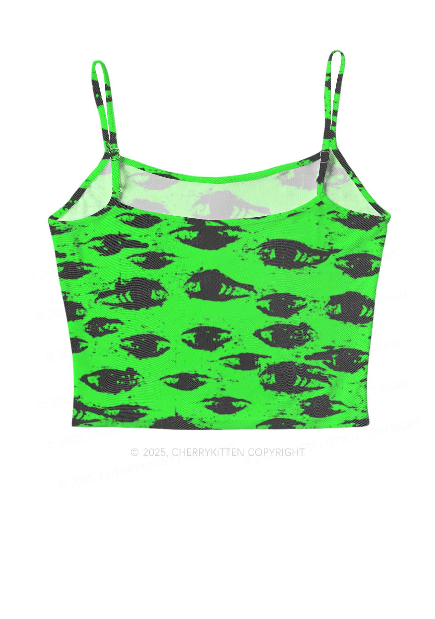 Eyes On Bright Green Y2K Mesh Cami Tank Cherrykitten - Image 3