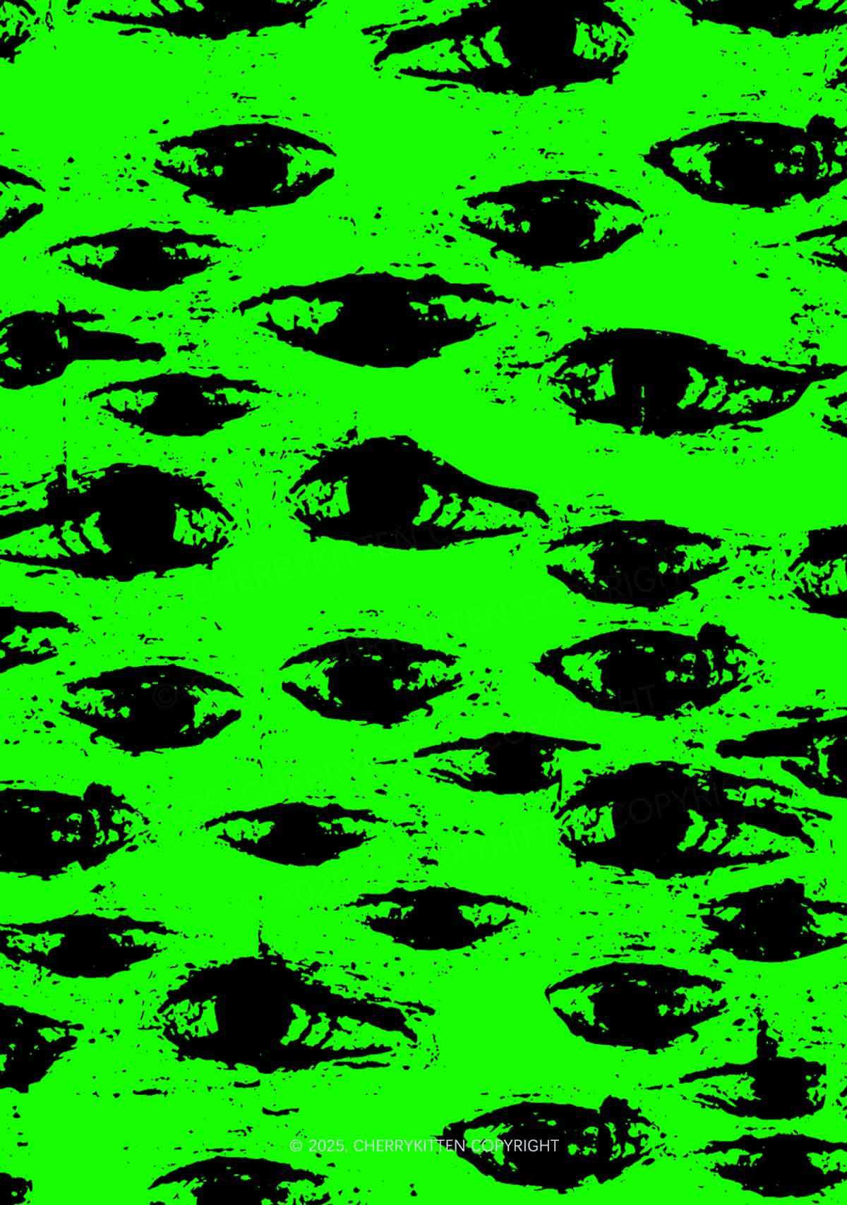 Eyes On Bright Green Y2K Mesh Long Sleeve Crop Top Cherrykitten - Image 2