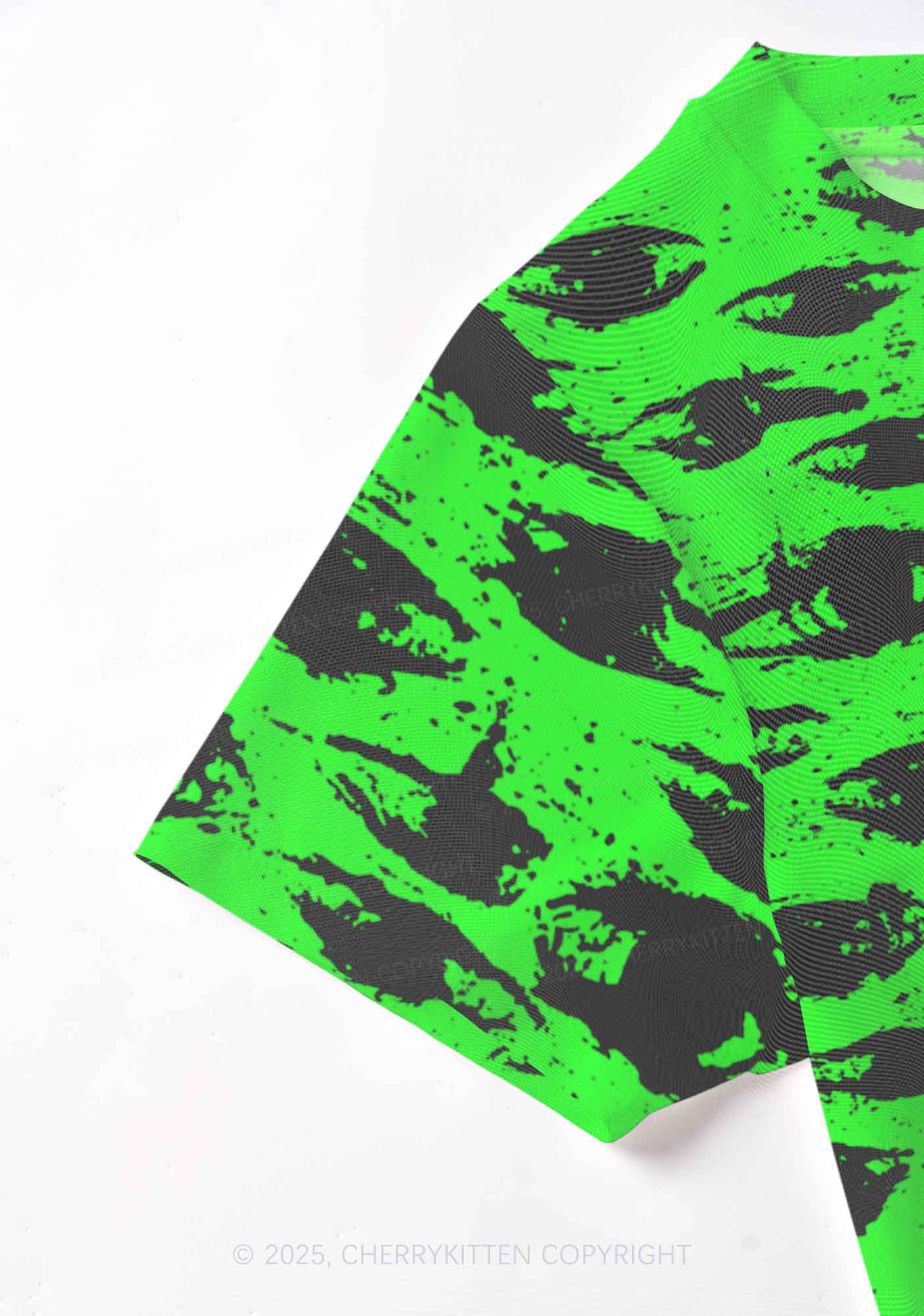 Eyes On Bright Green Y2K Mesh Crop Top Cherrykitten - Image 4