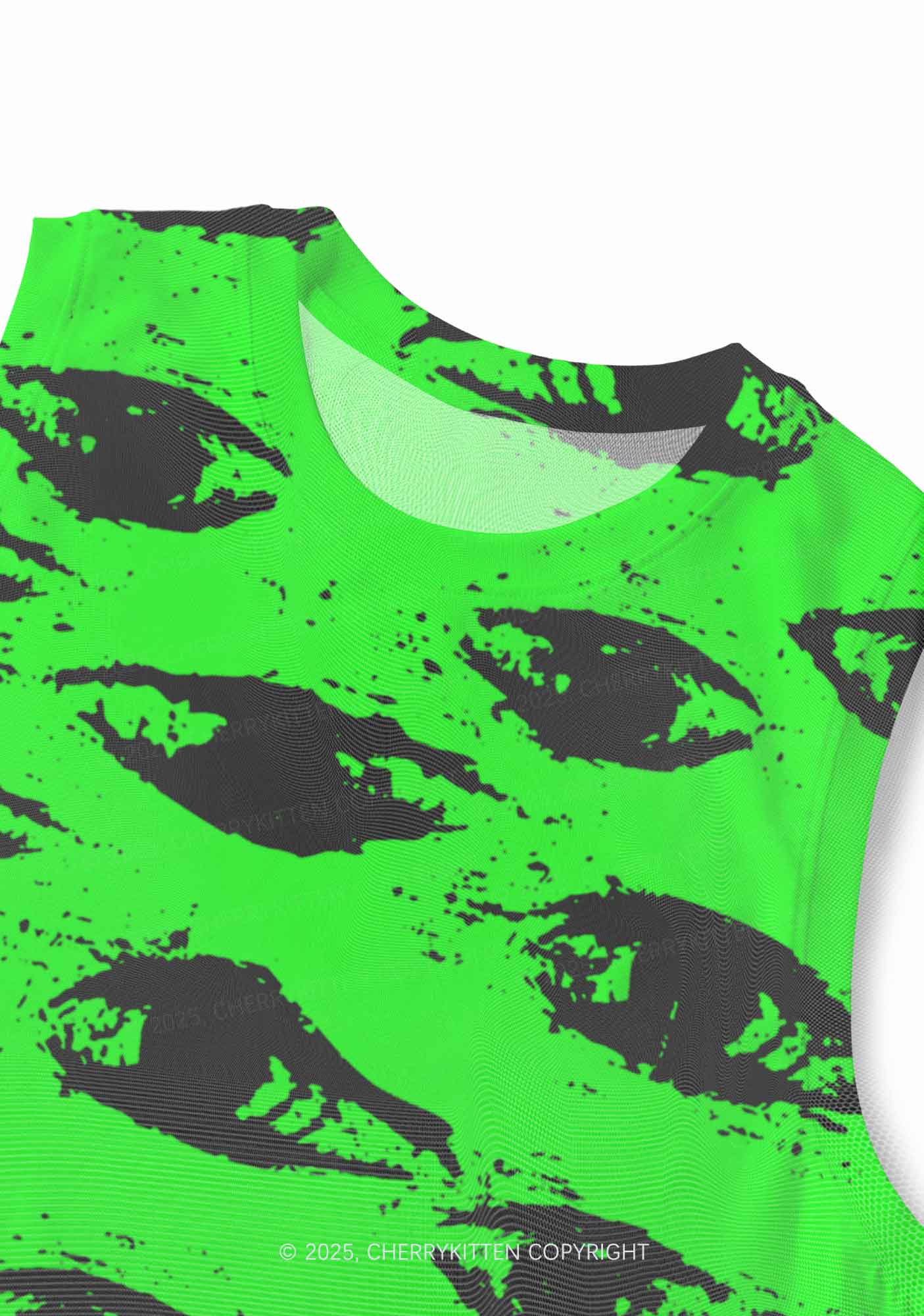 Eyes On Bright Green Y2K Mesh Muscle Tank Cherrykitten - Image 3