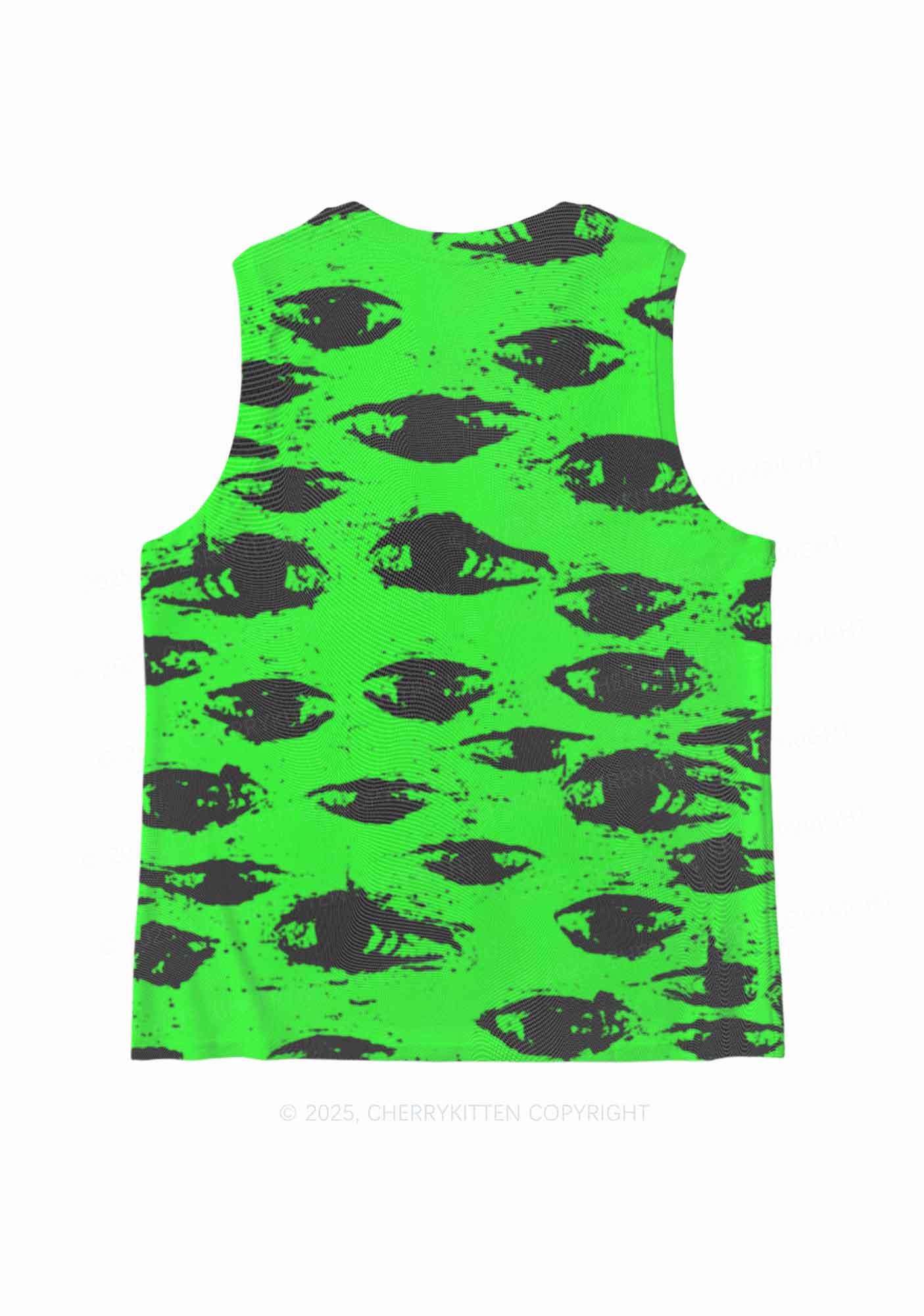 Eyes On Bright Green Y2K Mesh Muscle Tank Cherrykitten - Image 4