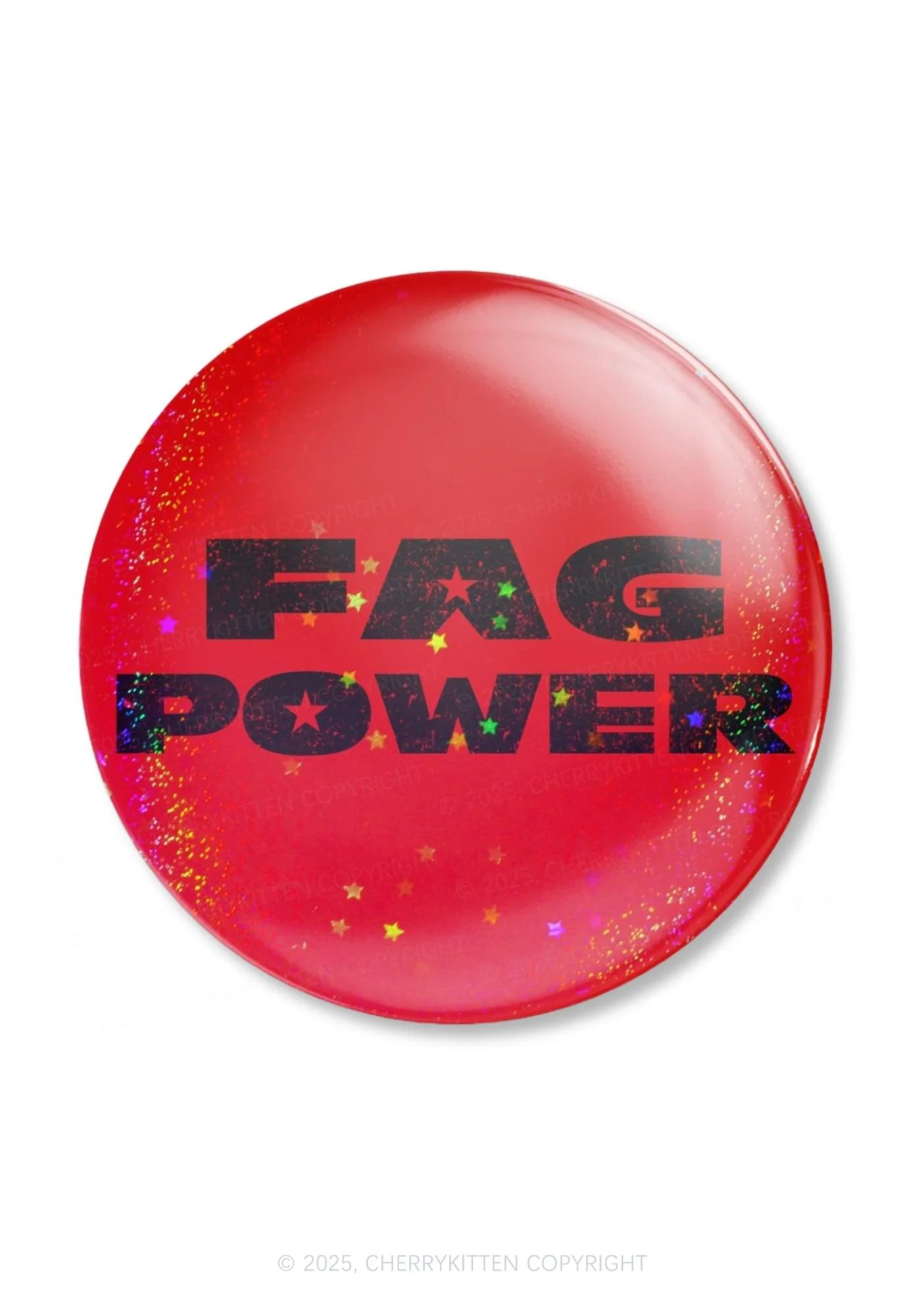 Fag Power Pride 1Pc Y2K Pin Badge Cherrykitten - Image 3