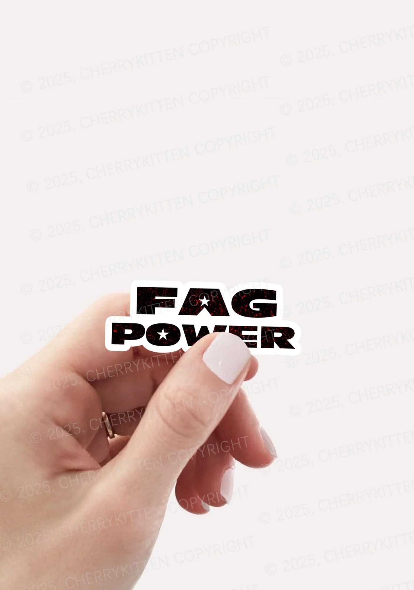 Fag Power Pride 1Pc Y2K Sticker Cherrykitten - Image 2