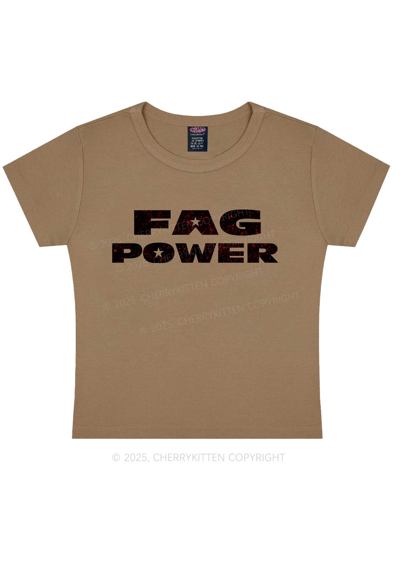 Fag Power Pride Y2K Baby Tee Cherrykitten - Image 10