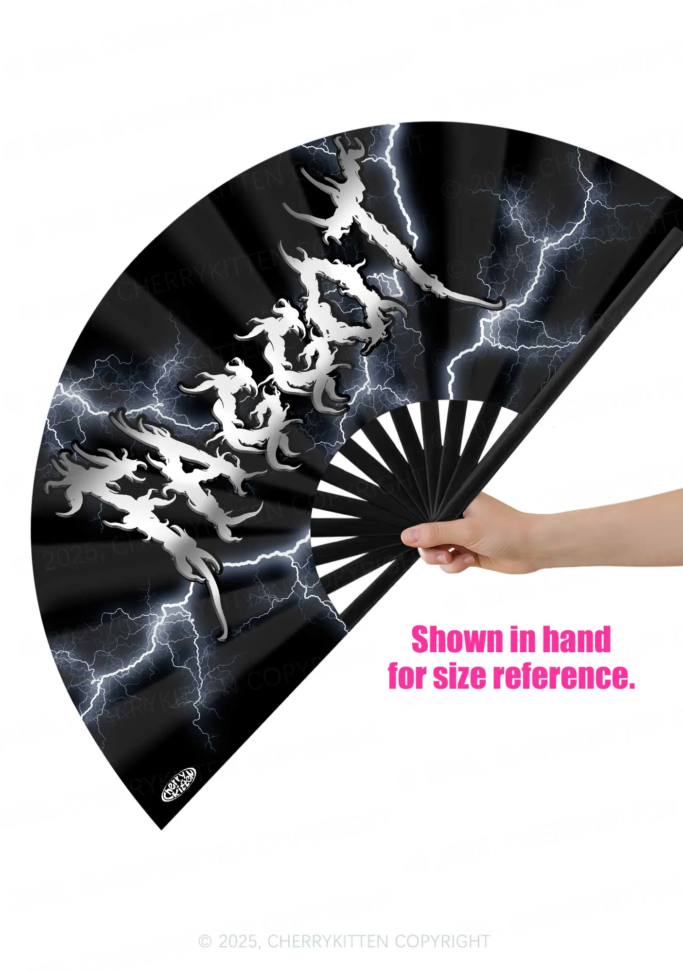 Faggot Lightning Pride Y2K Rave Hand Fan Cherrykitten - Image 2