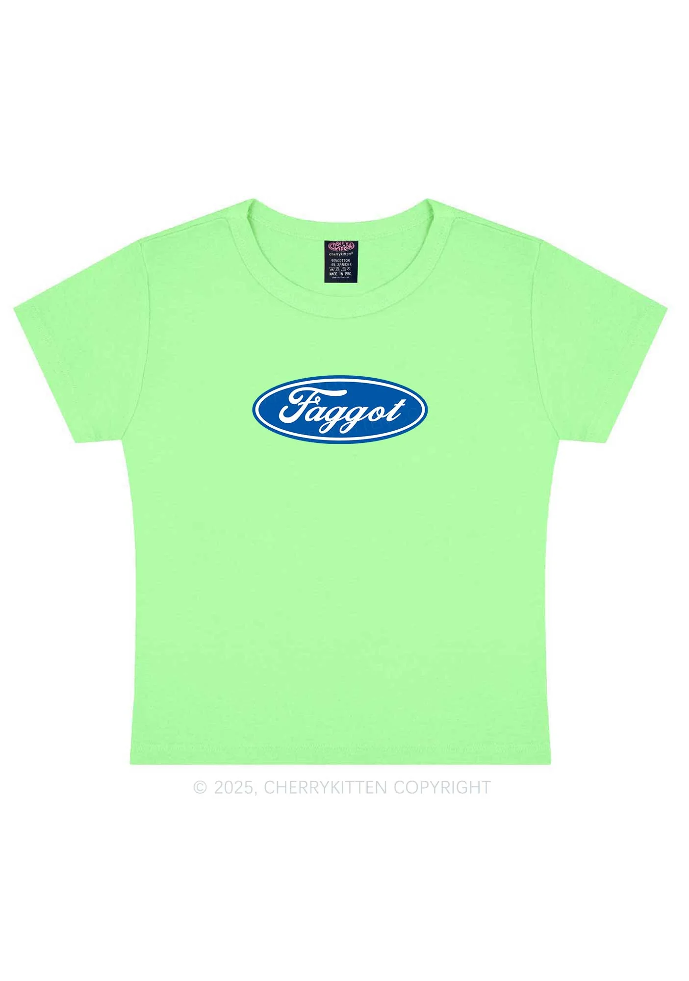Faggot Pride Y2K Baby Tee Cherrykitten - Image 11