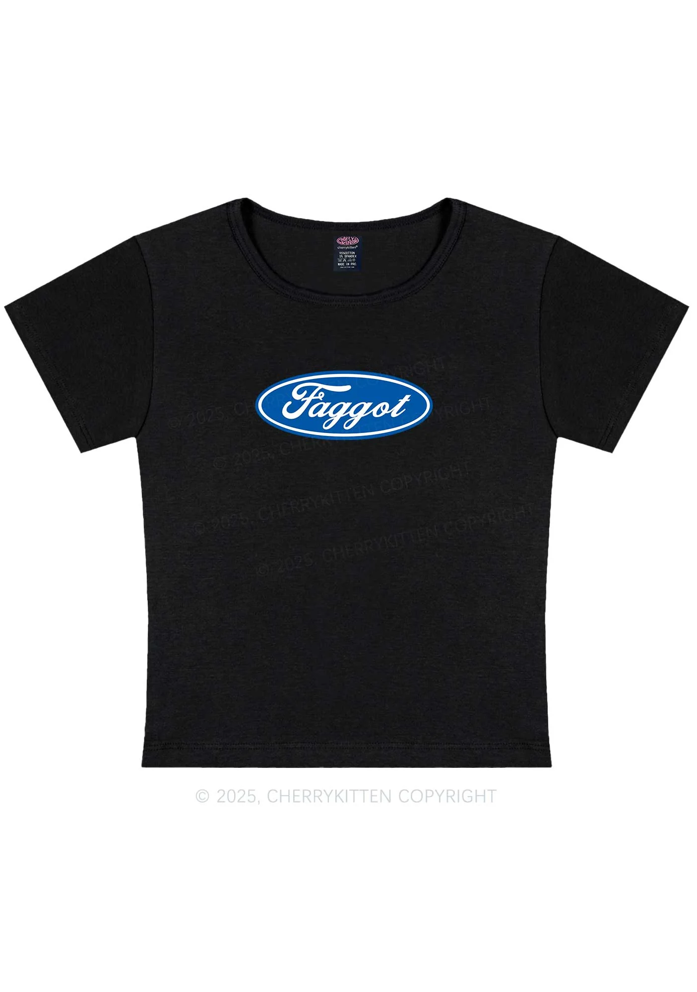 Faggot Pride Y2K Baby Tee Cherrykitten - Image 4