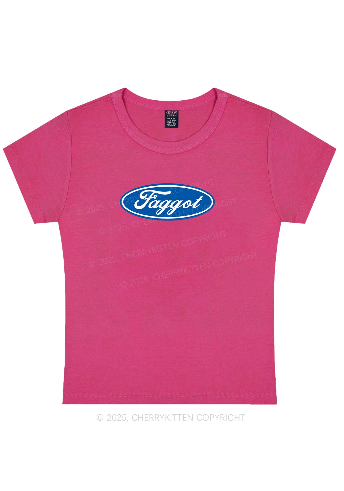 Faggot Pride Y2K Baby Tee Cherrykitten - Image 7