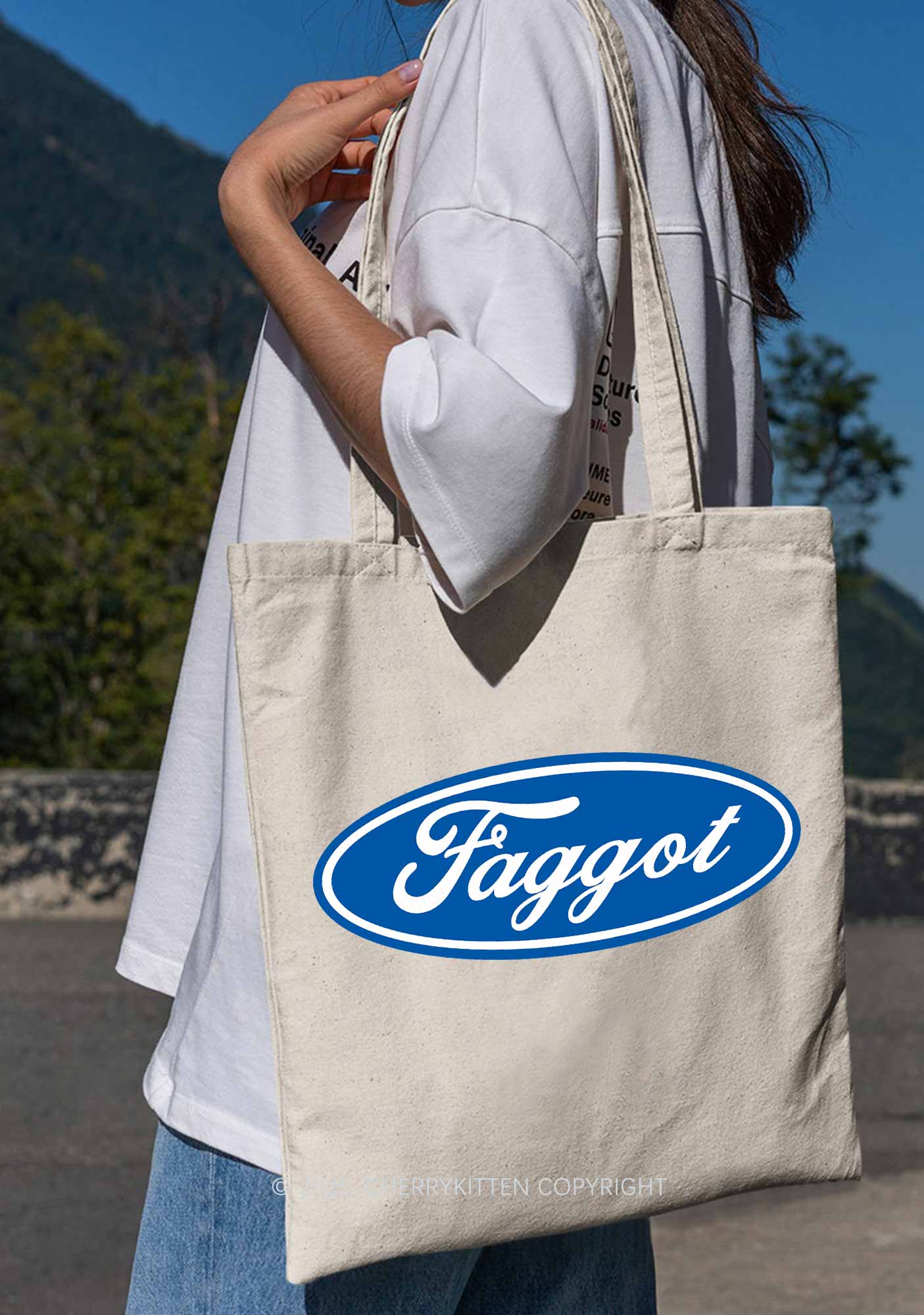 Faggot Pride Y2K Canvas Tote Bag Cherrykitten - Image 2