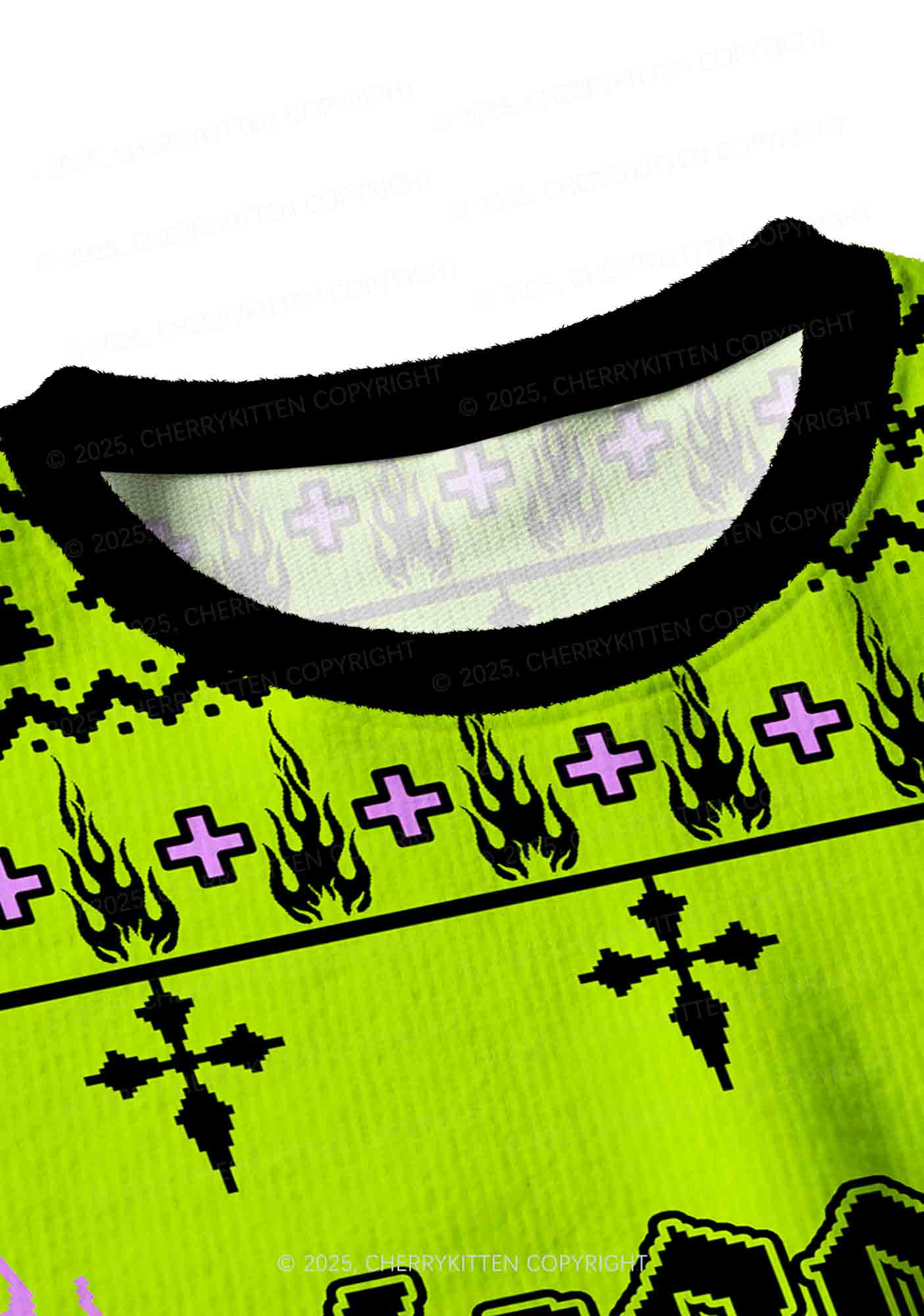 Faggot Pride Y2K Christmas Crop Knit Sweatshirt Cherrykitten - Image 4