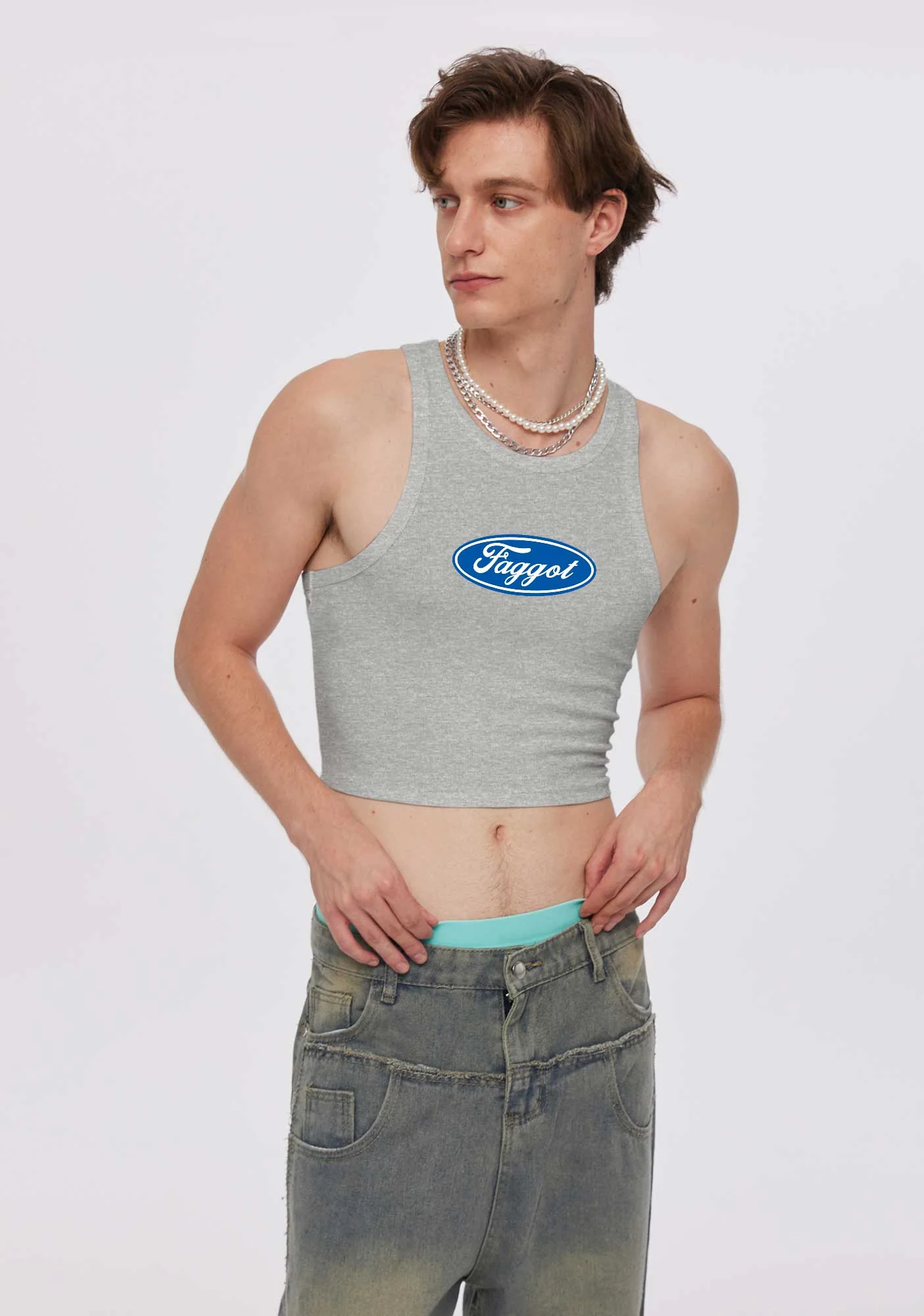 Faggot Pride Y2K Crop Tank Top Cherrykitten - Image 2