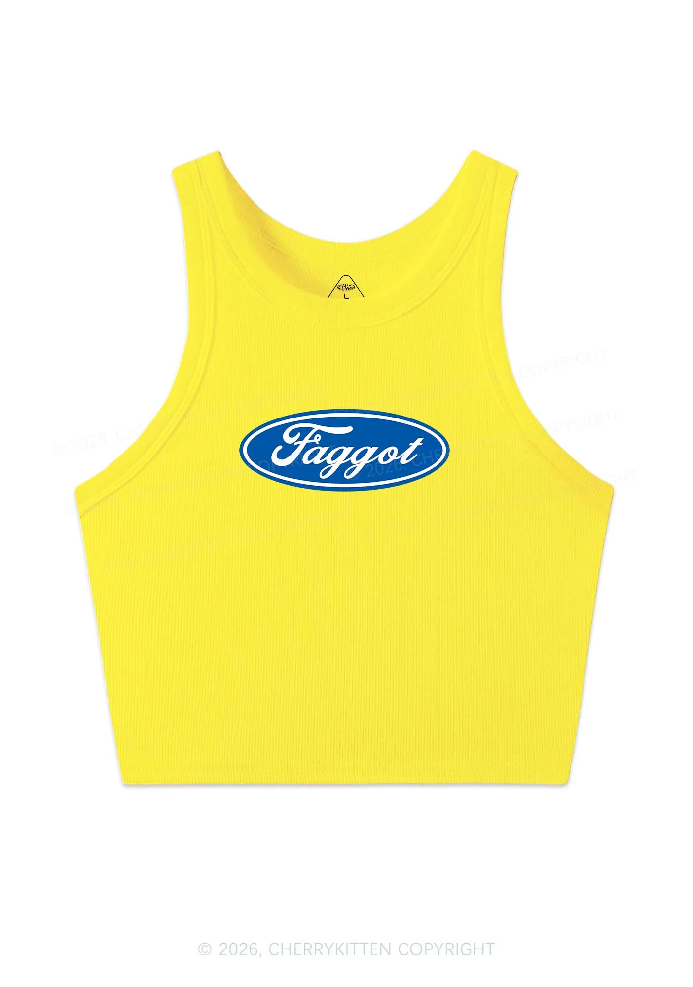 Faggot Pride Y2K Crop Tank Top Cherrykitten - Image 6