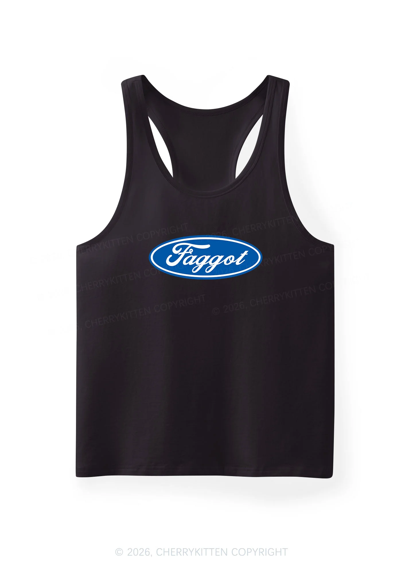 Faggot Pride Y2K Men Racerback Tank Top Cherrykitten - Image 2