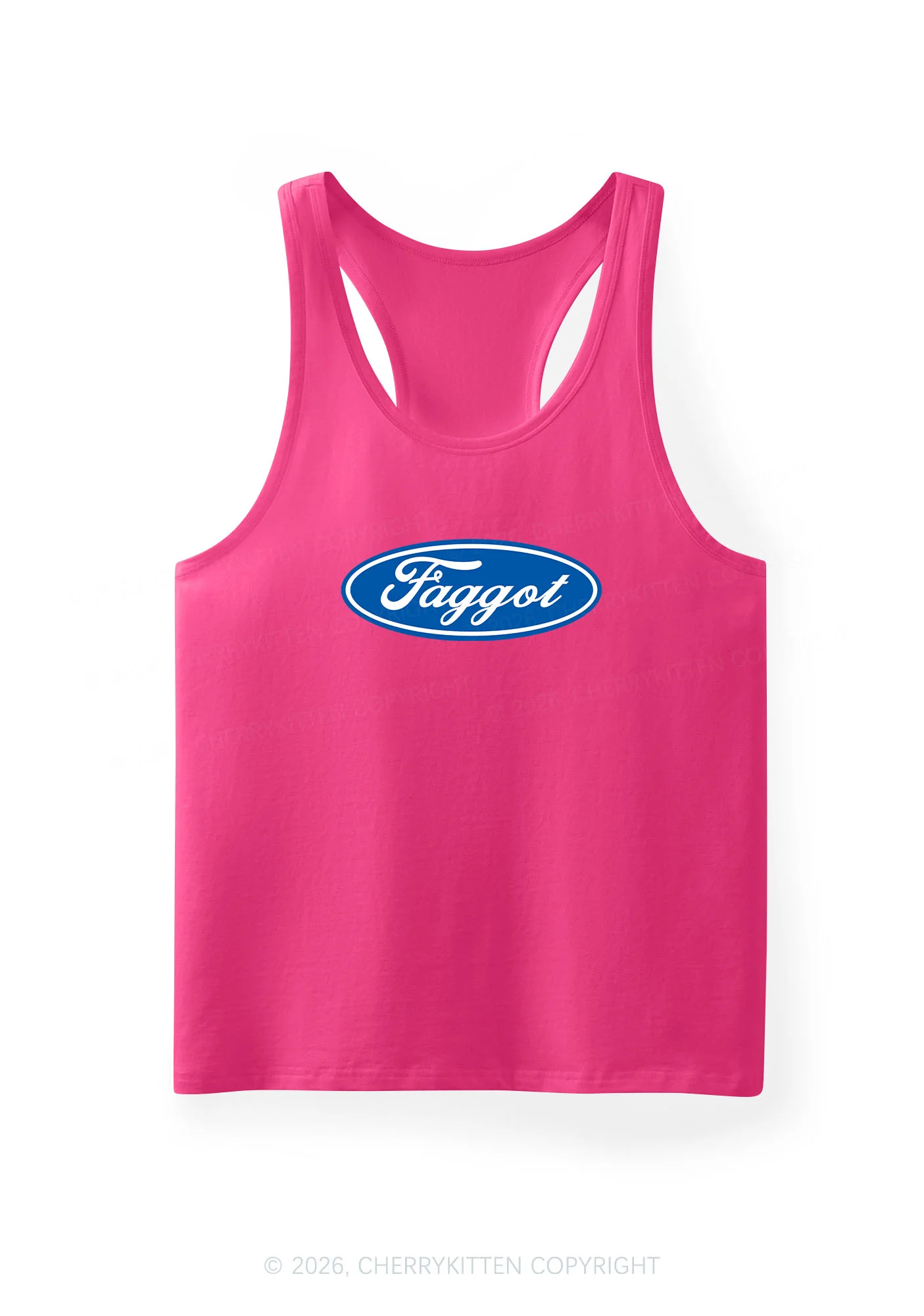 Faggot Pride Y2K Men Racerback Tank Top Cherrykitten - Image 3