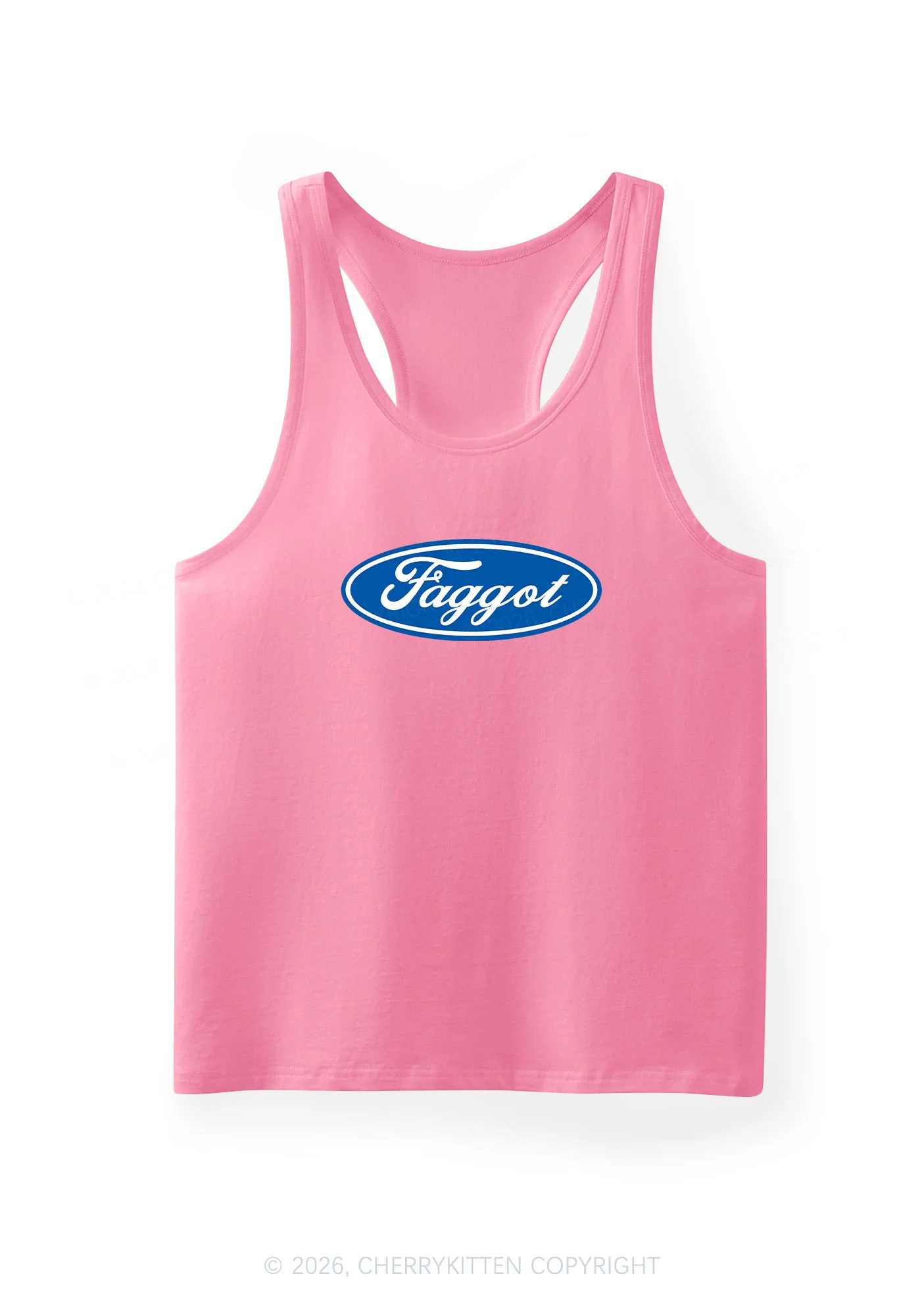 Faggot Pride Y2K Men Racerback Tank Top Cherrykitten - Image 4