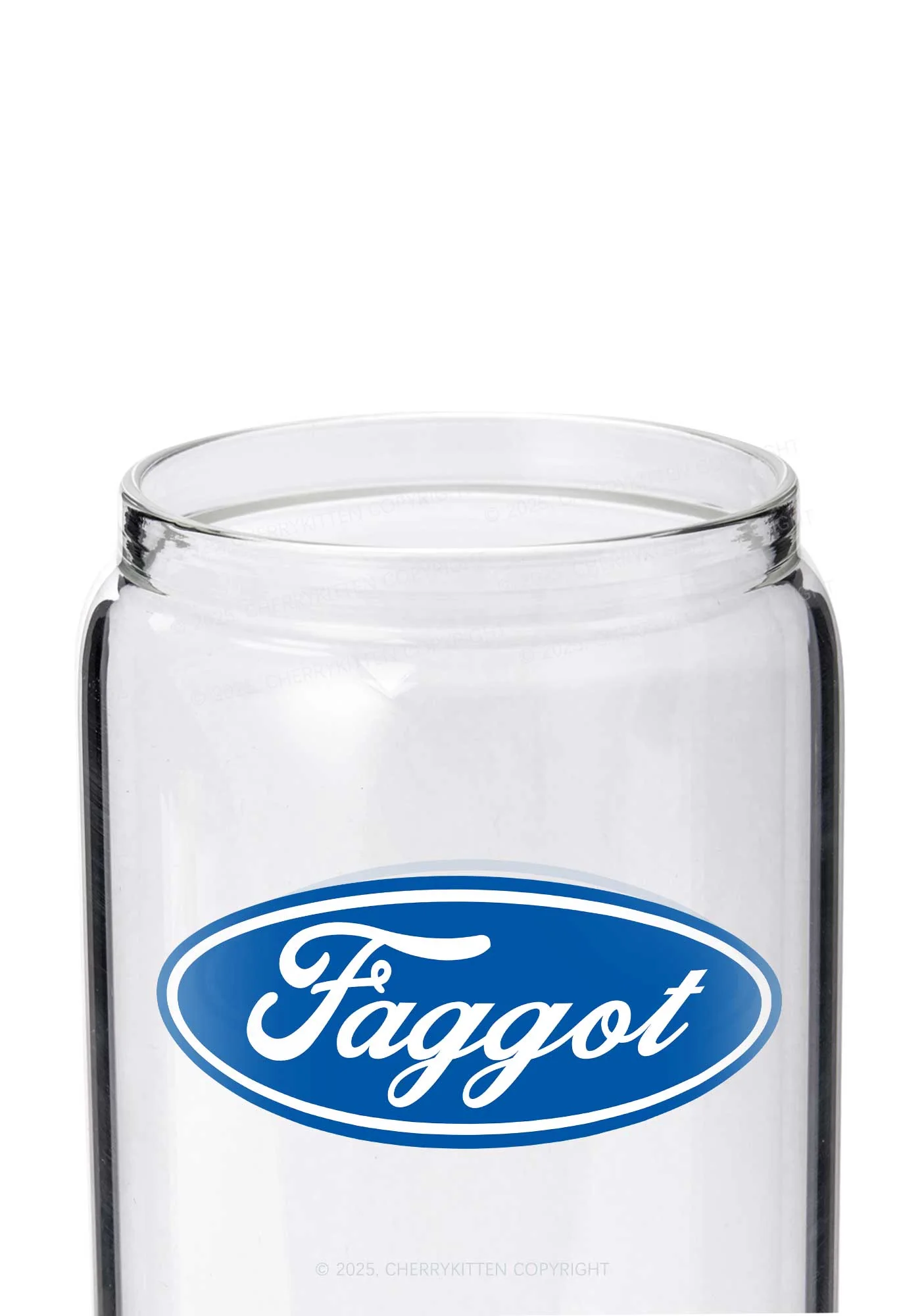 Faggot Pride Y2K Printed Glass Cup Cherrykitten - Image 2