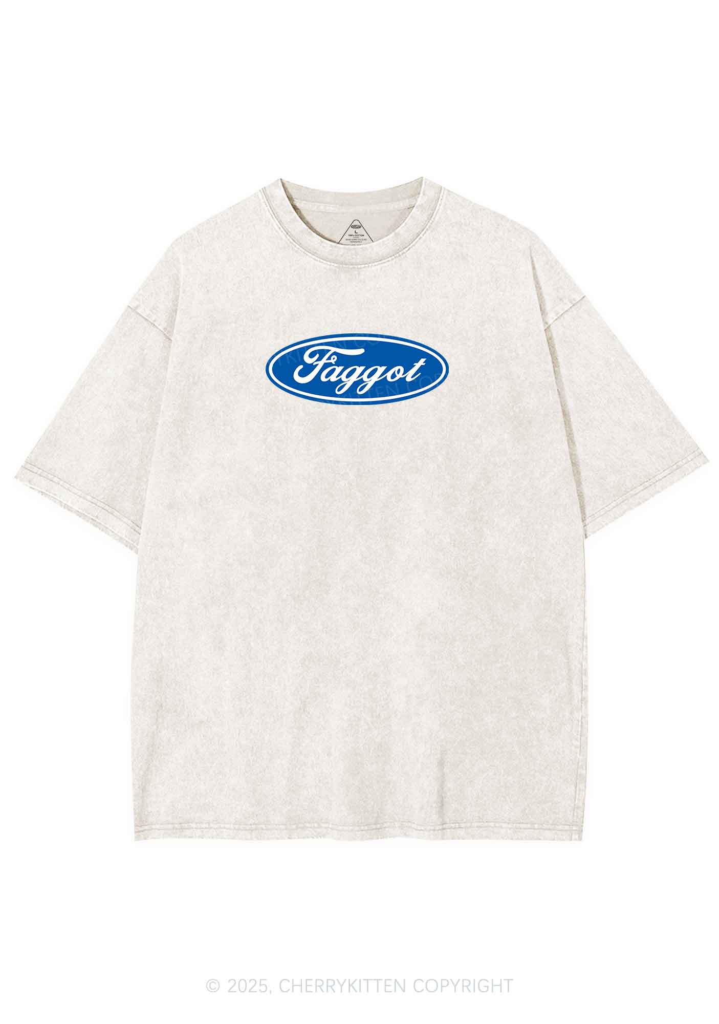 Faggot Pride Y2K Shirts Washed Tee Cherrykitten - Image 5