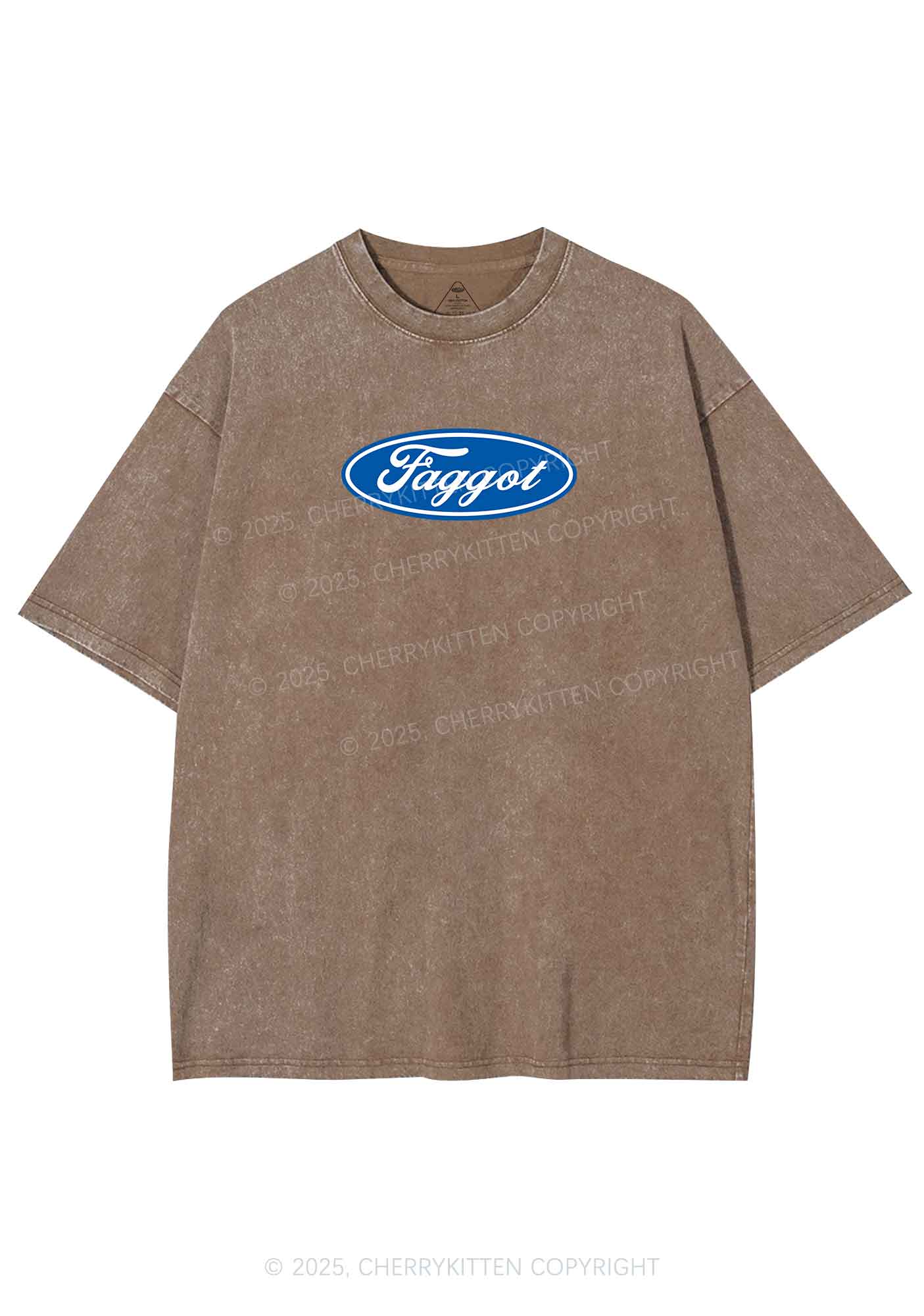 Faggot Pride Y2K Shirts Washed Tee Cherrykitten - Image 6