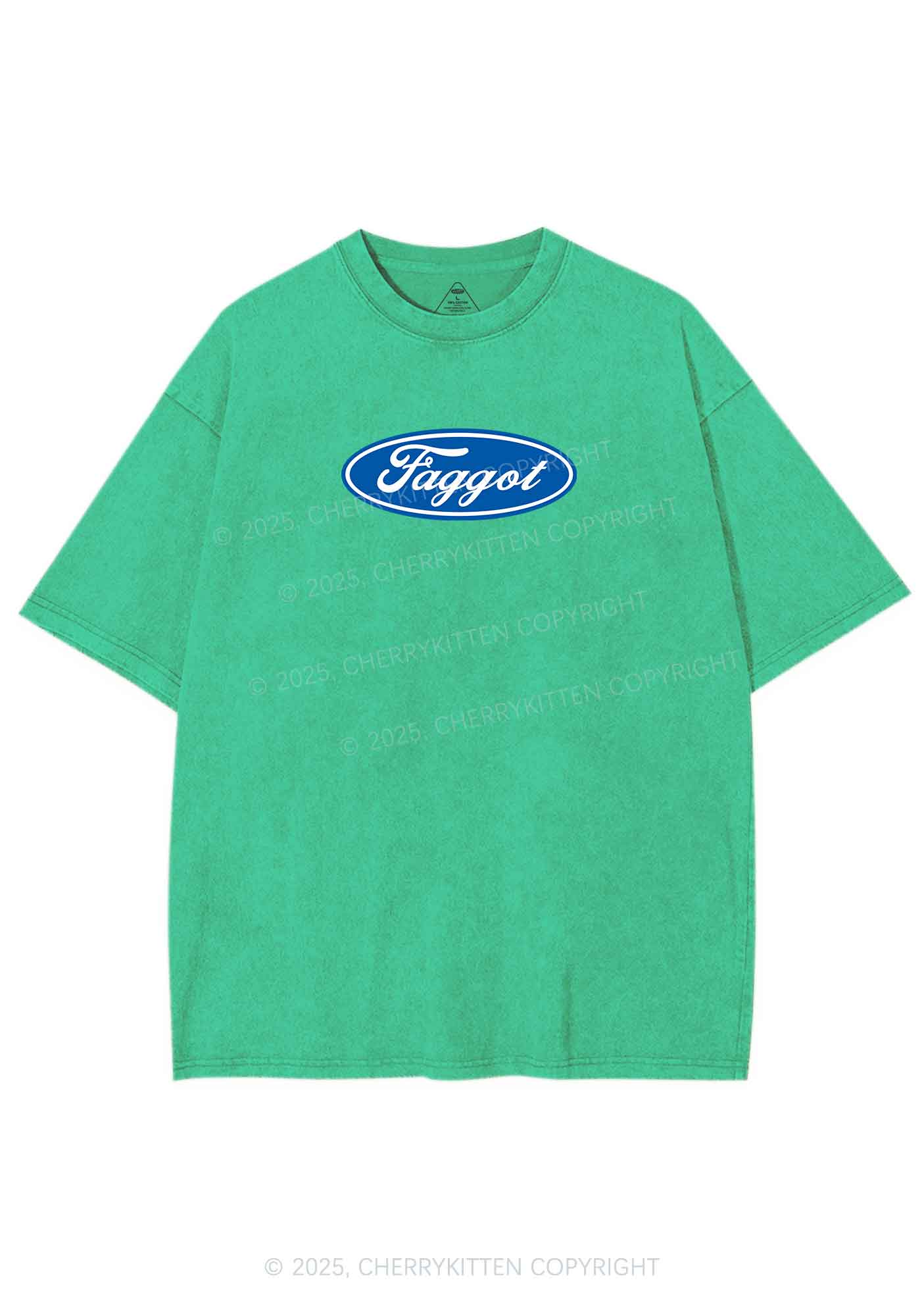 Faggot Pride Y2K Shirts Washed Tee Cherrykitten - Image 7