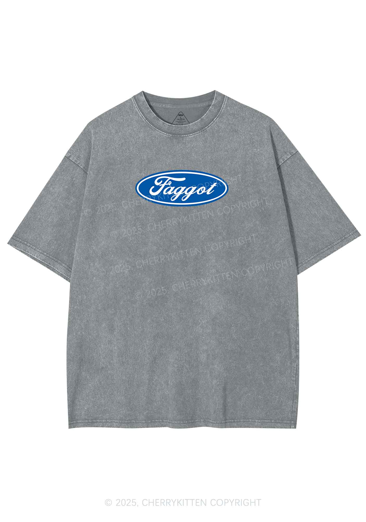 Faggot Pride Y2K Shirts Washed Tee Cherrykitten - Image 8