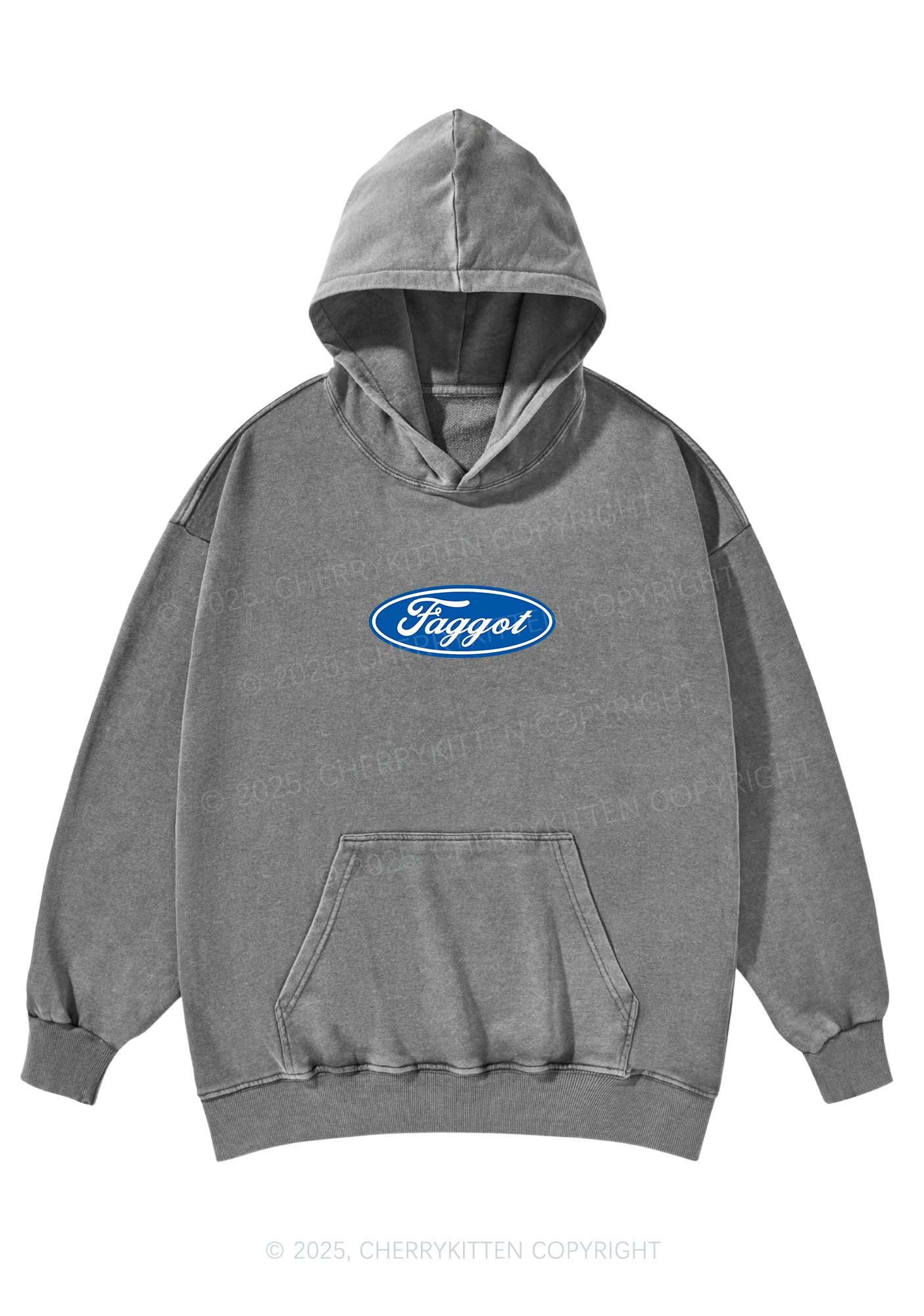 Faggot Pride Y2K Washed Hoodie Cherrykitten - Image 4
