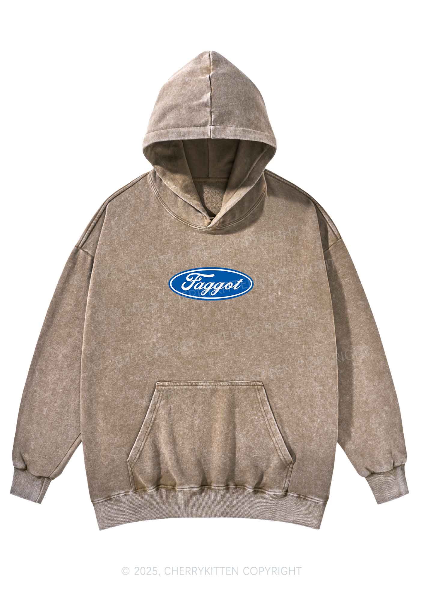 Faggot Pride Y2K Washed Hoodie Cherrykitten - Image 5