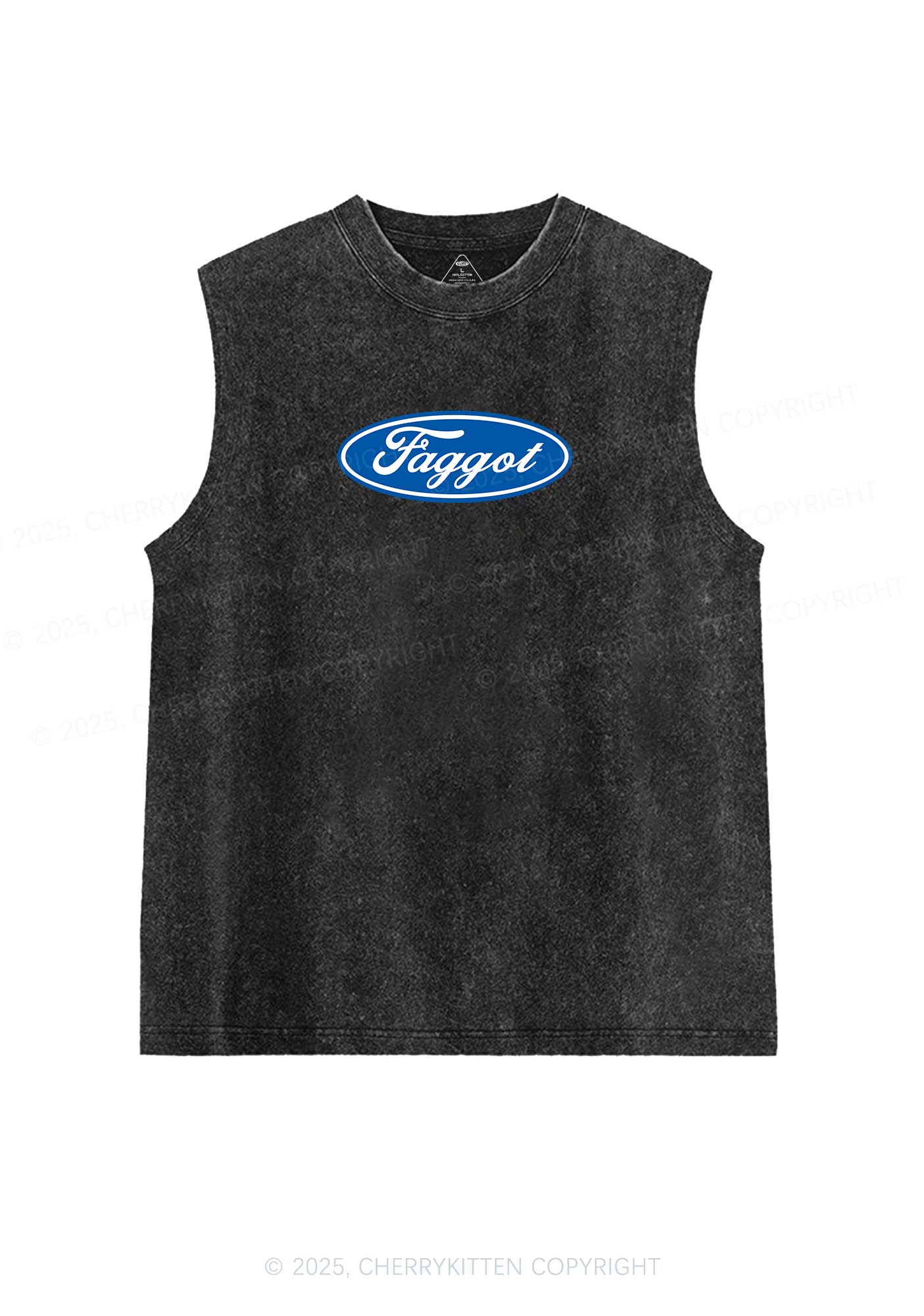 Faggot Pride Y2K Washed Muscle Tank Cherrykitten - Image 3