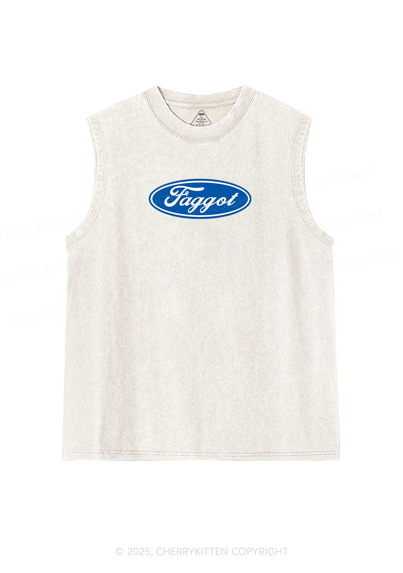Faggot Pride Y2K Washed Muscle Tank Cherrykitten - Image 4