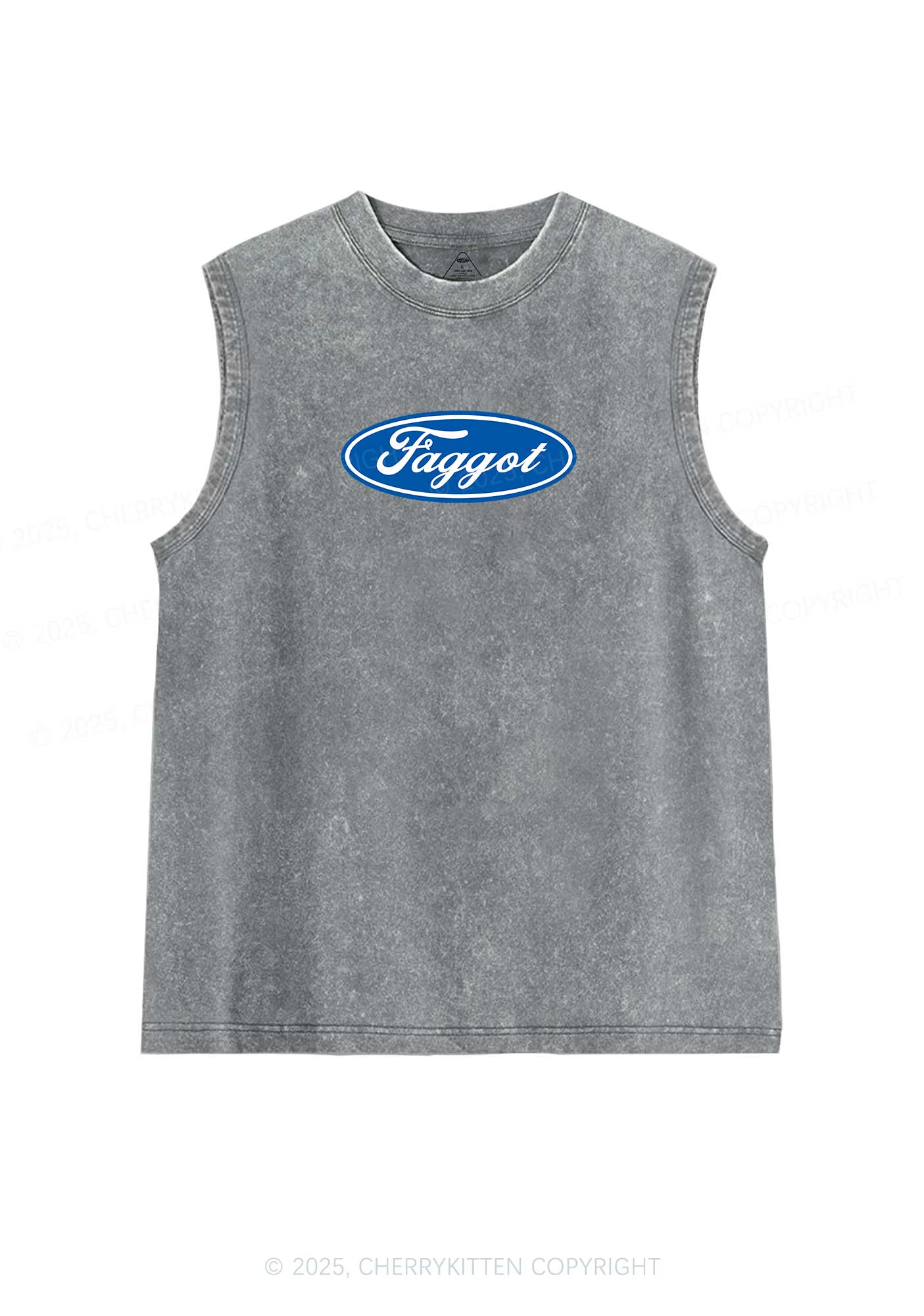 Faggot Pride Y2K Washed Muscle Tank Cherrykitten - Image 5