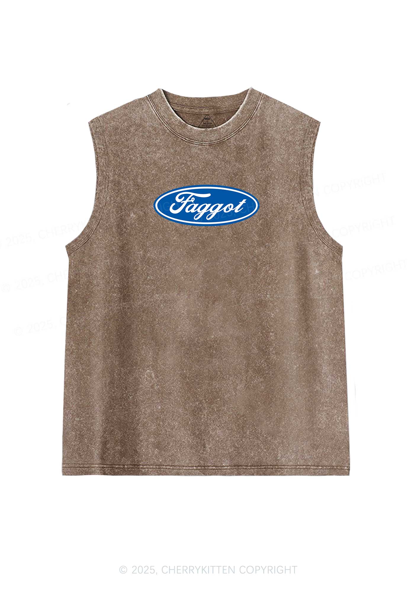 Faggot Pride Y2K Washed Muscle Tank Cherrykitten - Image 6
