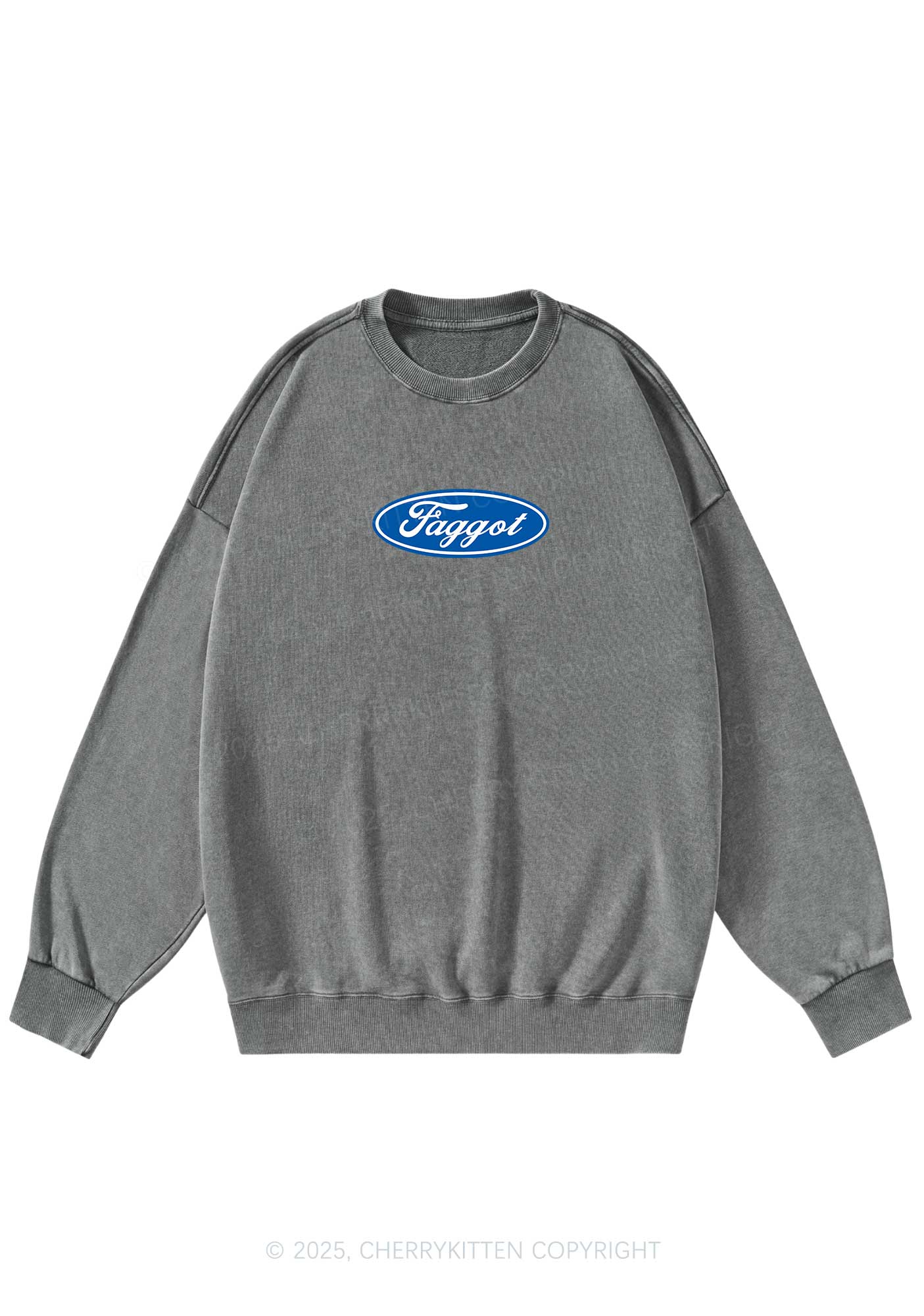 Faggot Pride Y2K Washed Sweatshirts Cherrykitten - Image 5