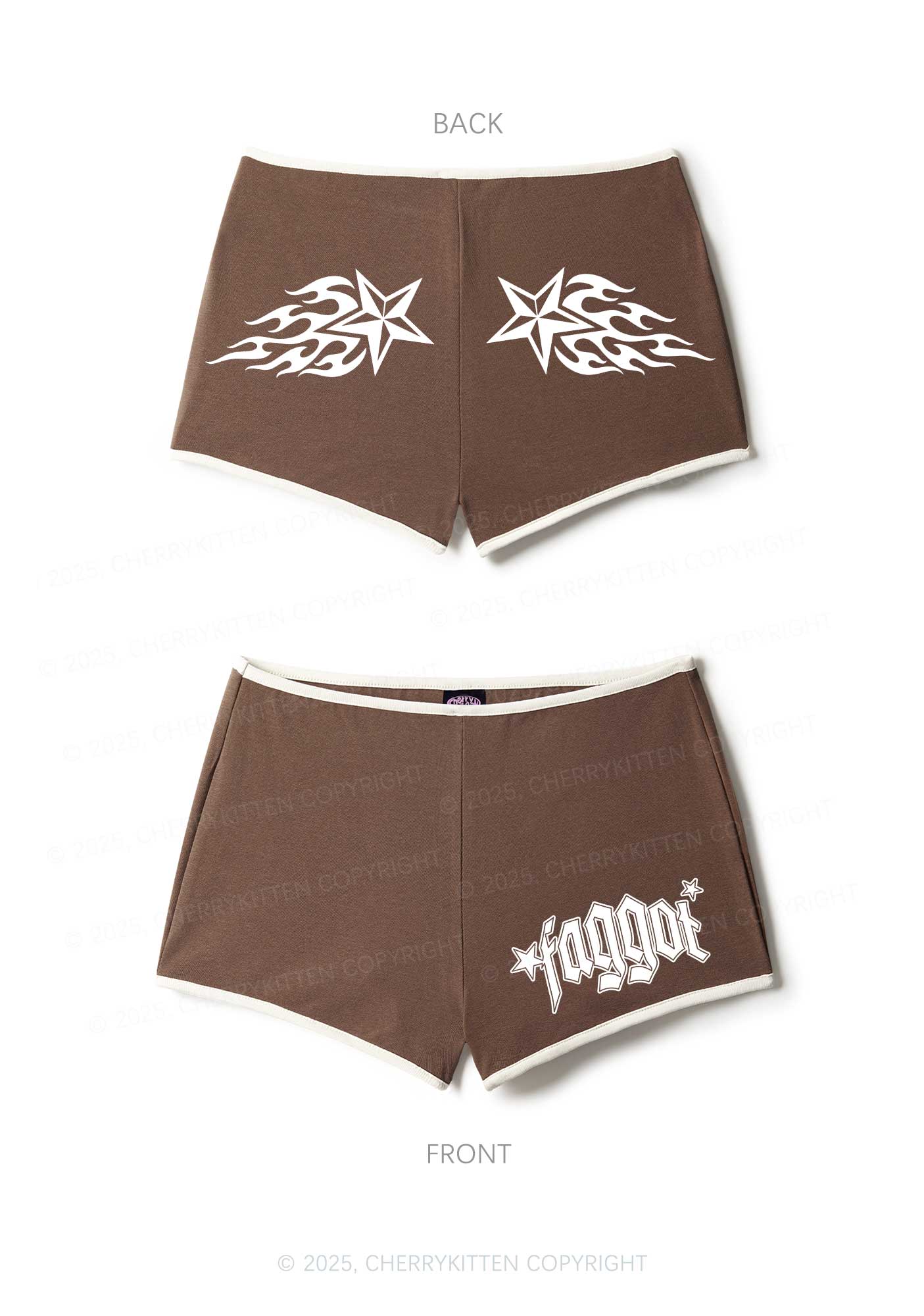 Faggot Star Pride Y2K Booty Shorts Cherrykitten - Image 6