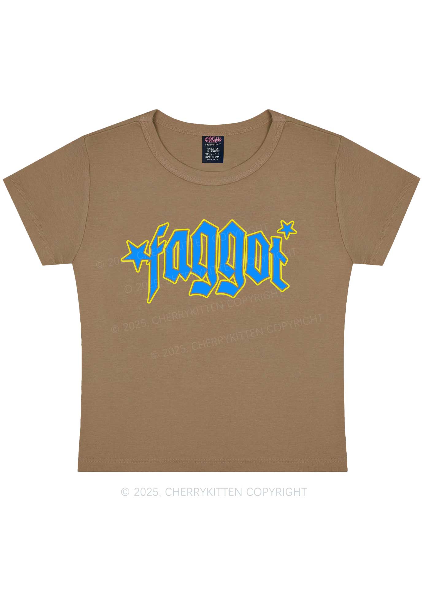 Faggot Stars Pride Y2K Baby Tee Cherrykitten - Image 10