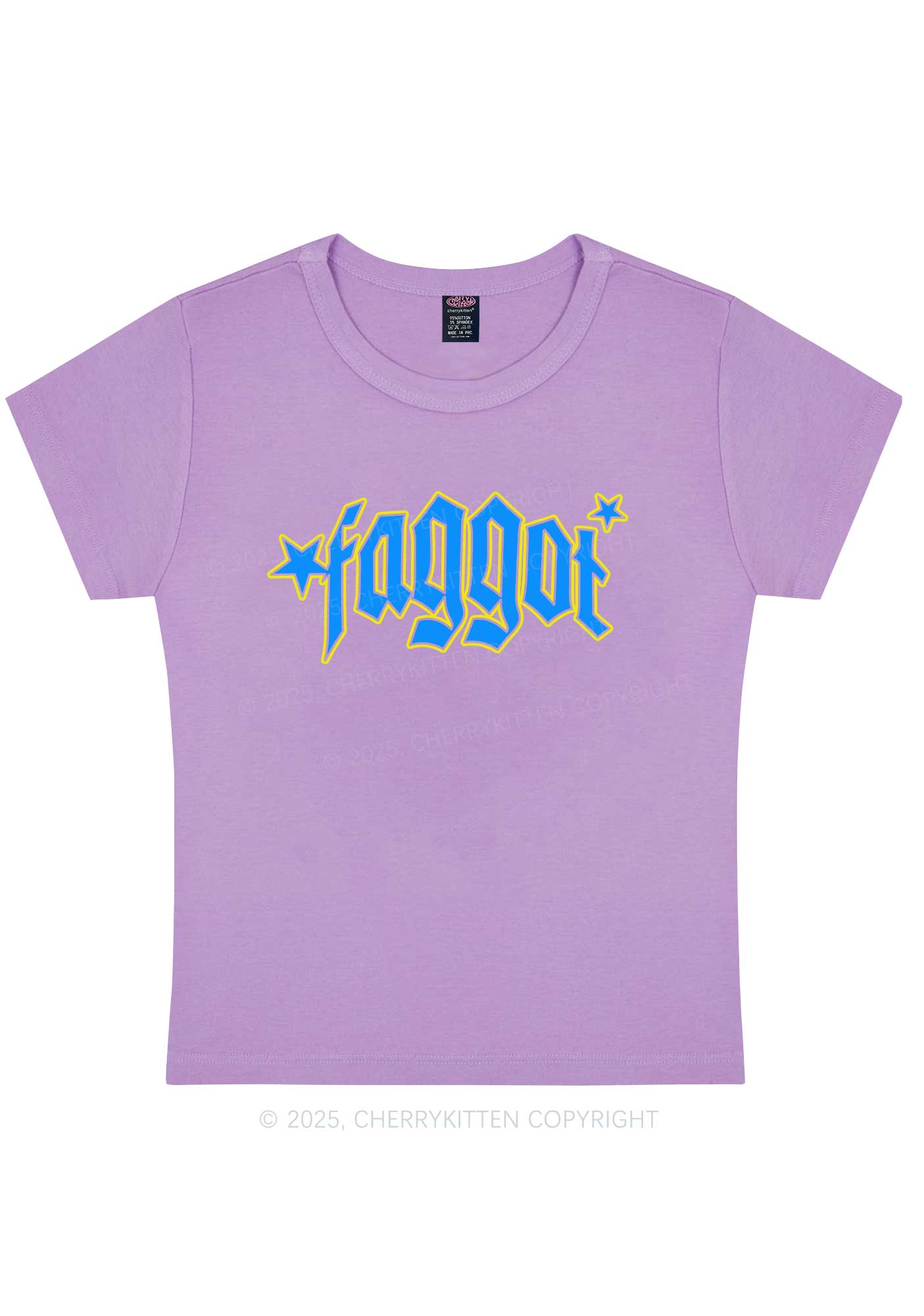 Faggot Stars Pride Y2K Baby Tee Cherrykitten - Image 6