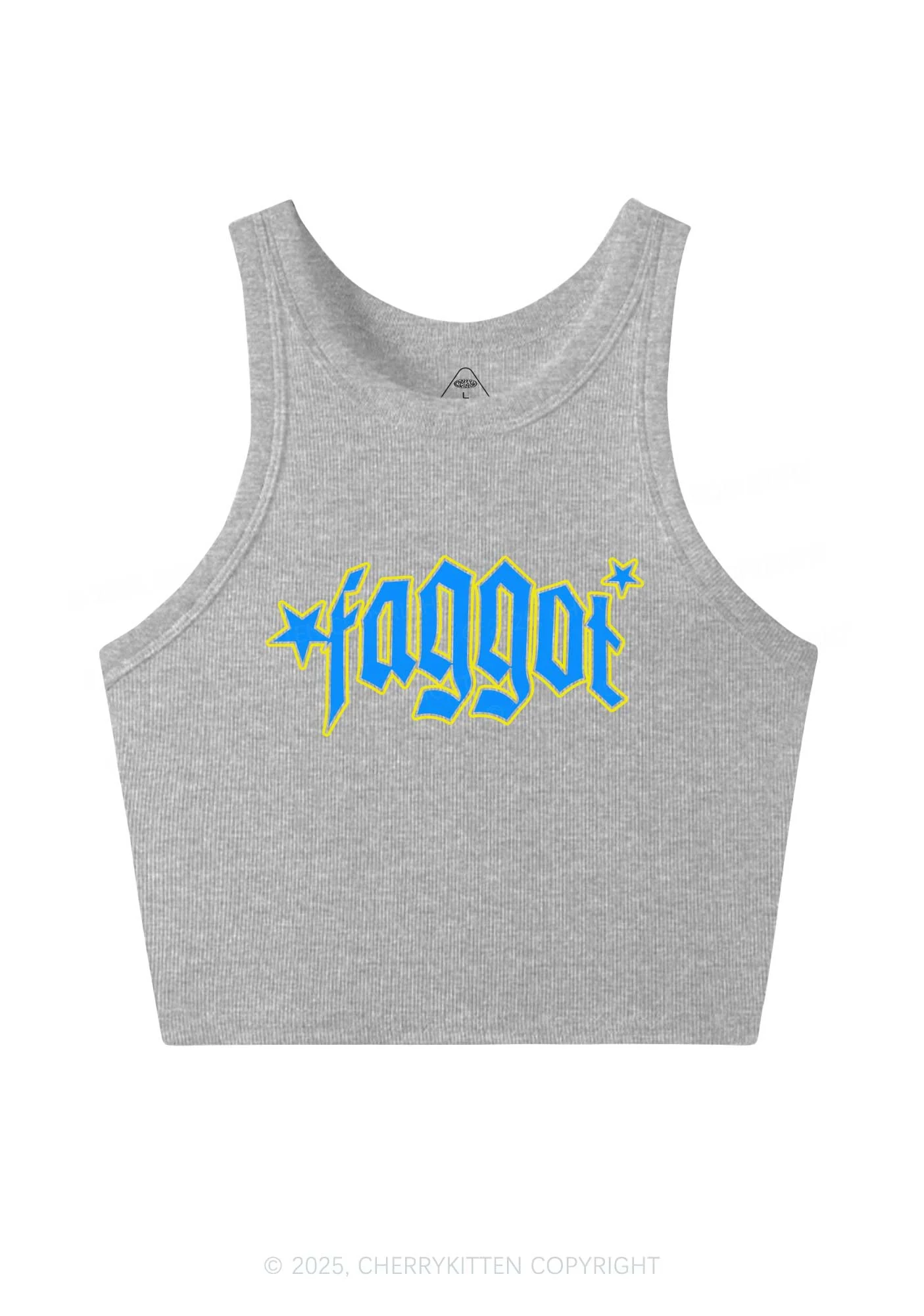 Faggot Stars Pride Y2K Crop Tank Top Cherrykitten - Image 4