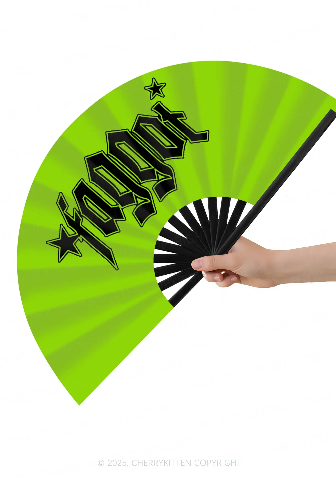 Faggot Stars Pride Y2K Rave Hand Fan Cherrykitten - Image 2