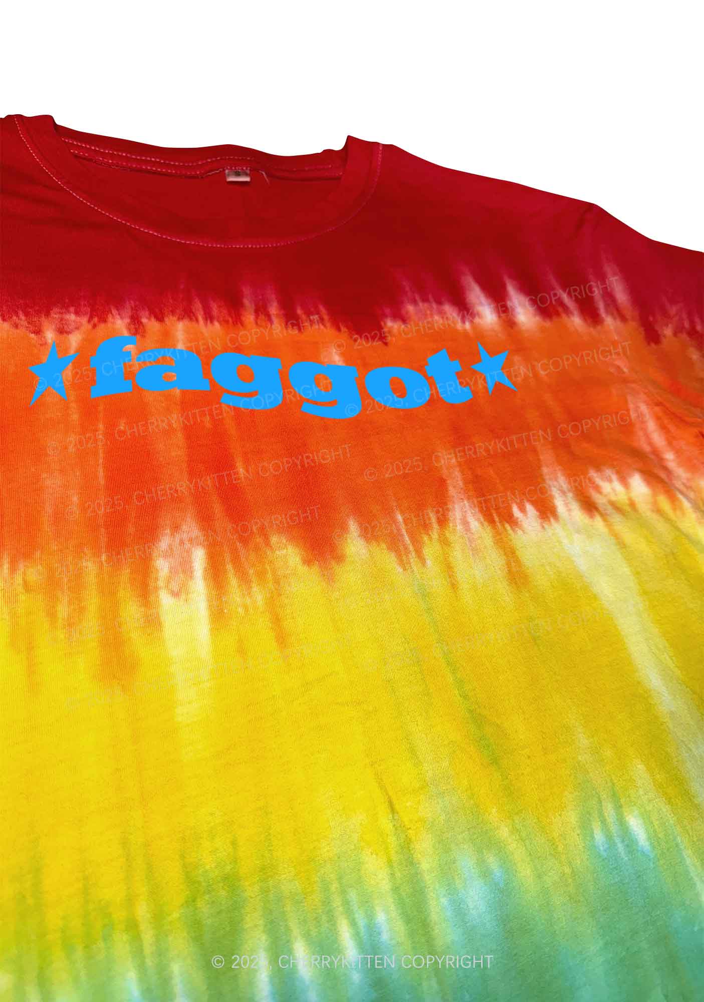 Faggot Stars Pride Y2K Tie Dye Shirts Cherrykitten - Image 2