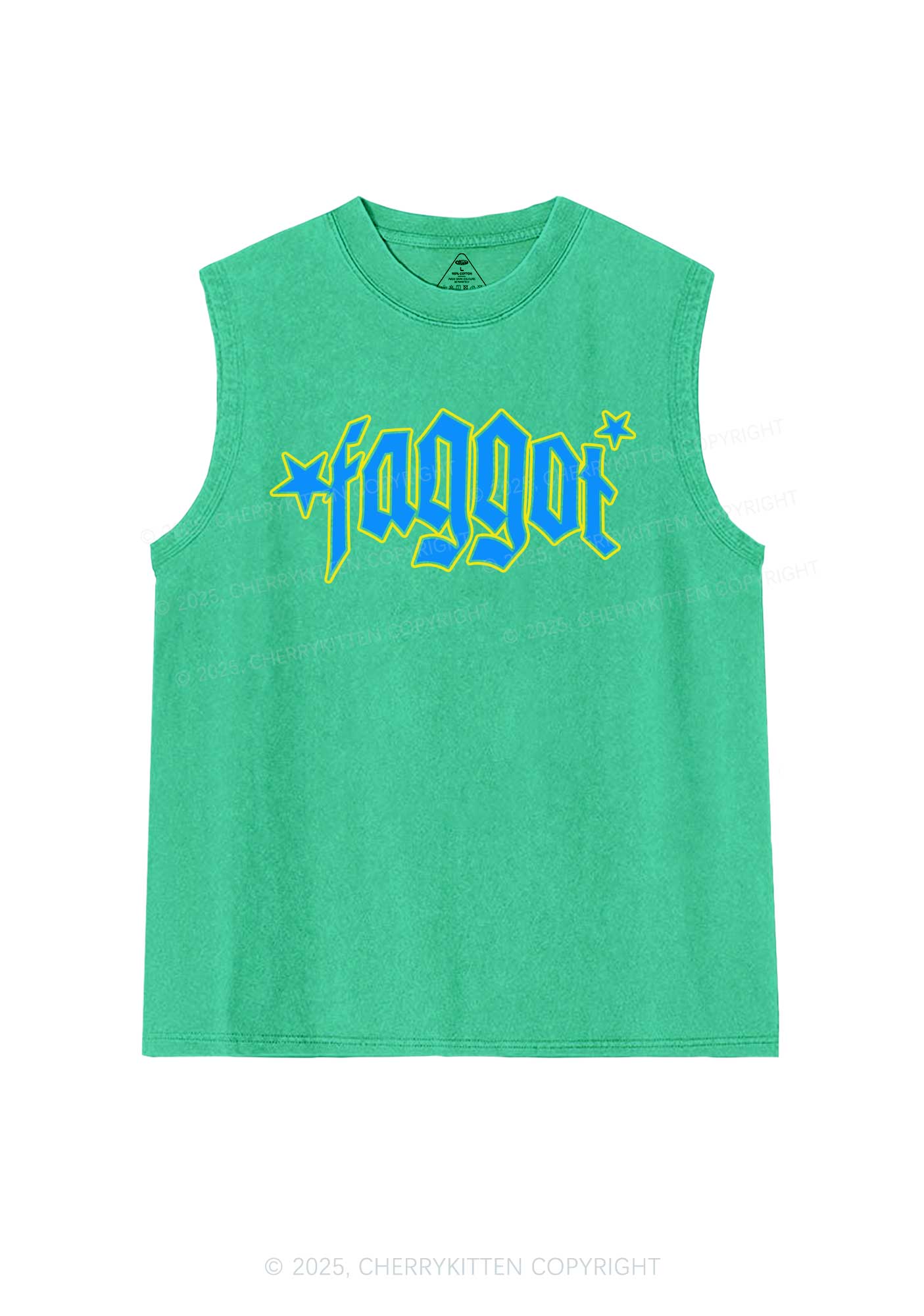 Faggot Stars Pride Y2K Washed Muscle Tank Cherrykitten - Image 7